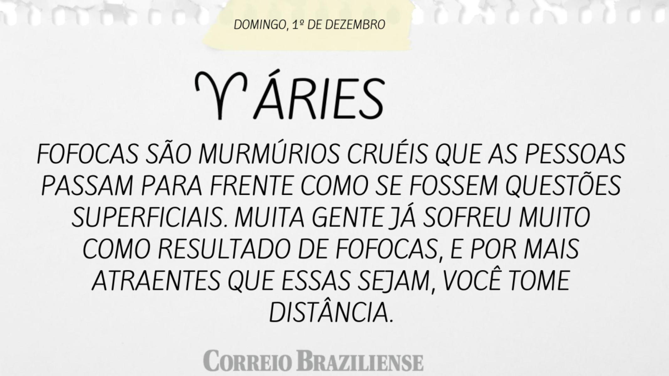 ÁRIES  | 1º DE DEZEMBRO