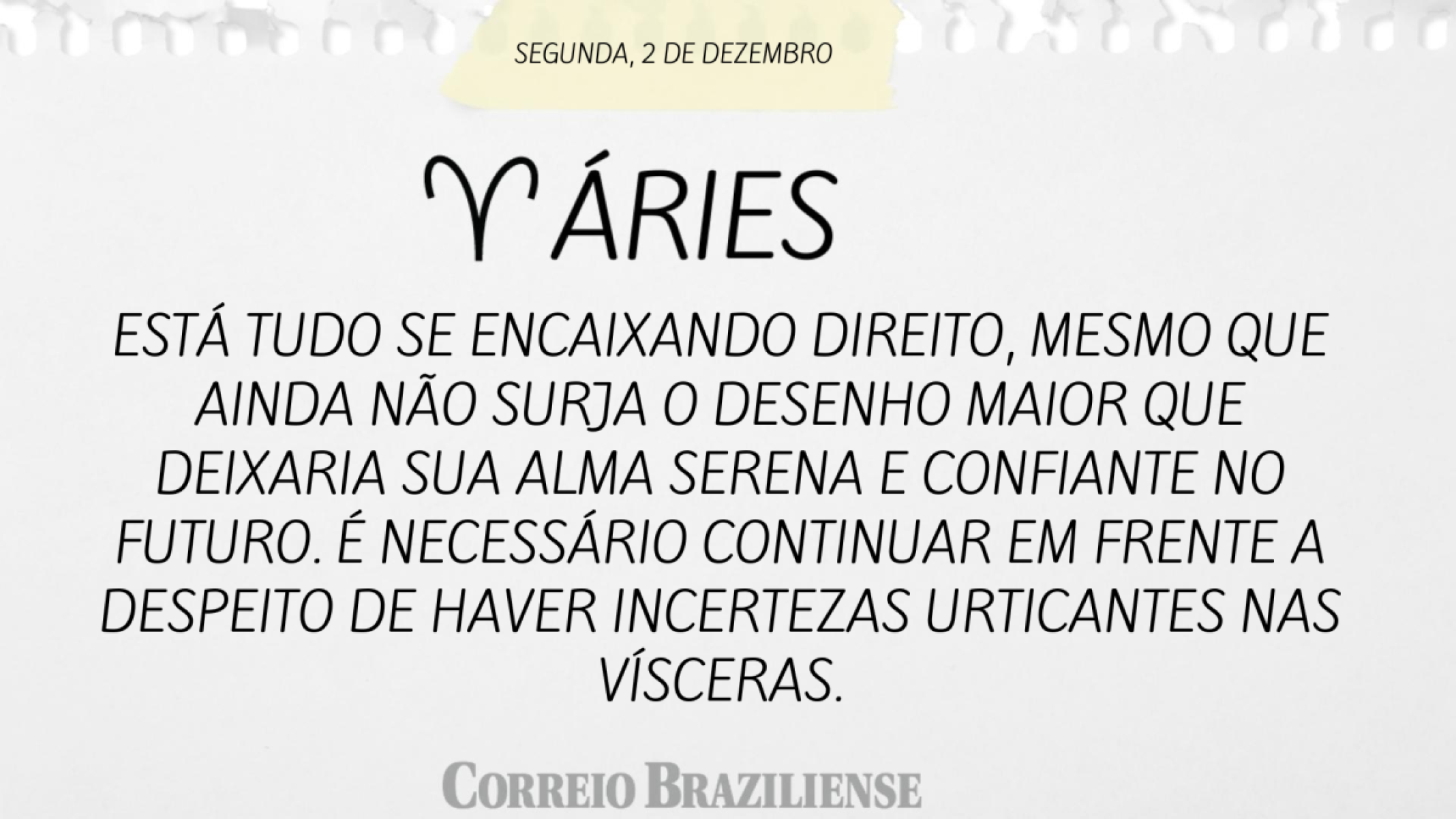 ÁRIES | 2 DE DEZEMBRO