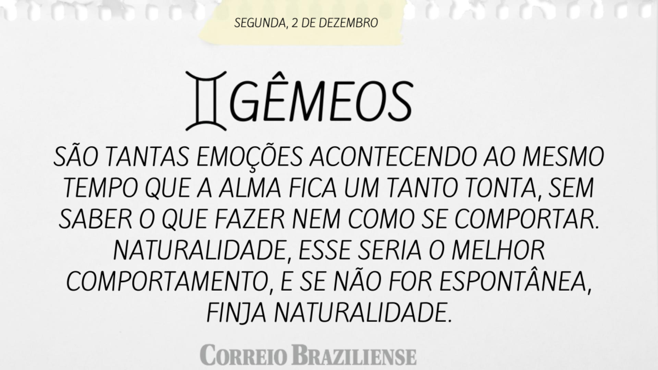 GÊMEOS | 2 DE DEZEMBRO