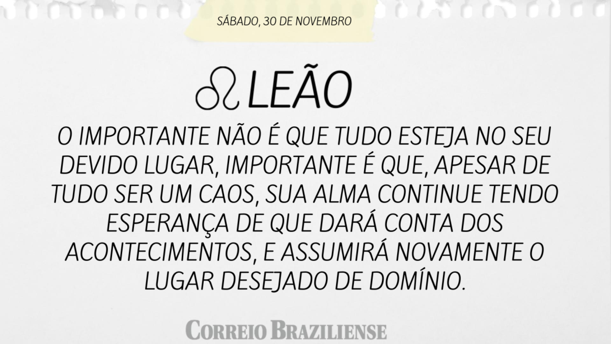 LEÃO  | 30 DE NOVEMBRO