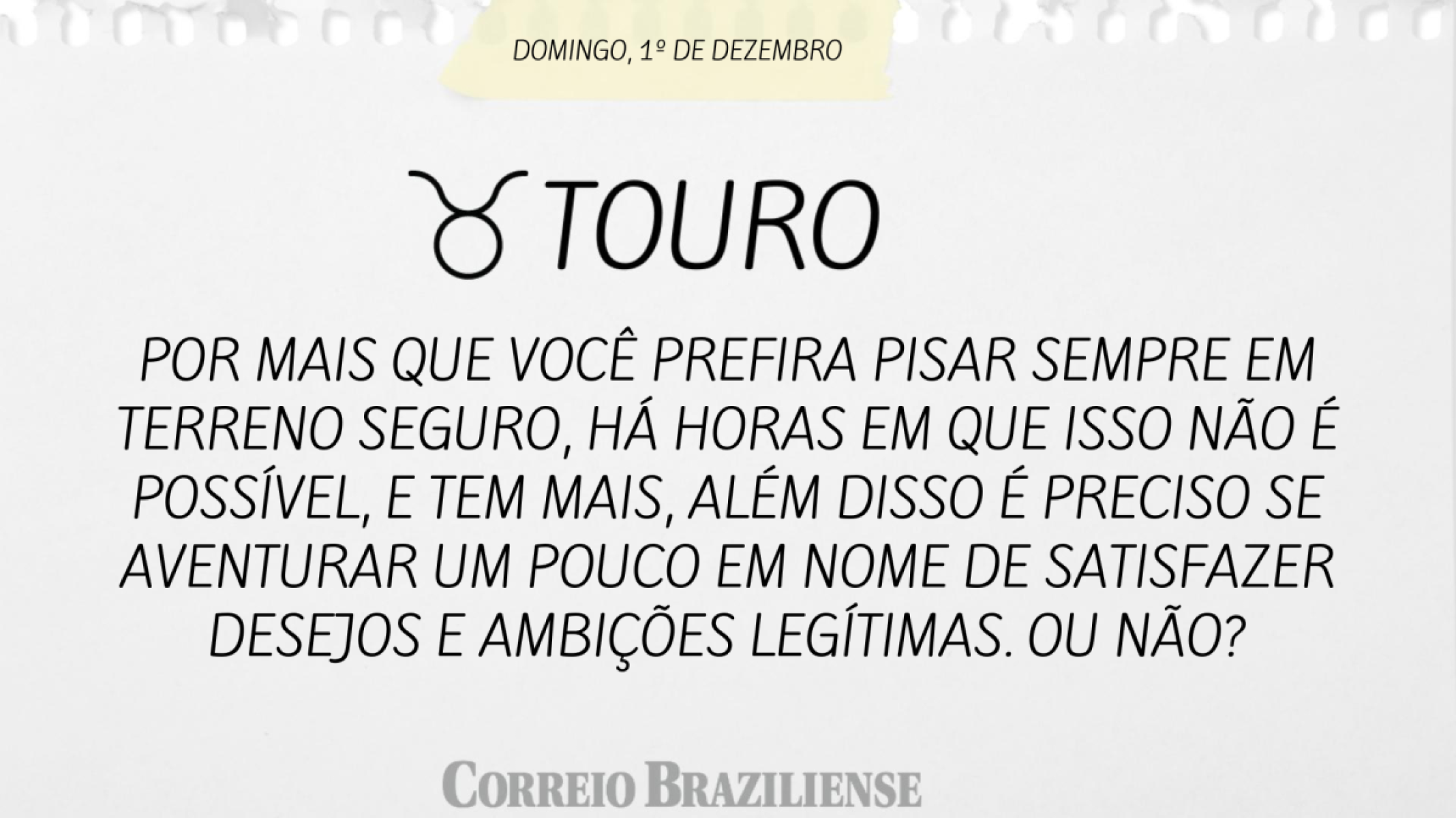 TOURO  | 1º DE DEZEMBRO