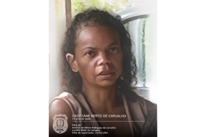 Cristiane foi vista pela última vez em 19 de fevereiro - (crédito: Reprodução) Cristiane foi vista pela última vez em 19 de fevereiro - (crédito: Reprodução)