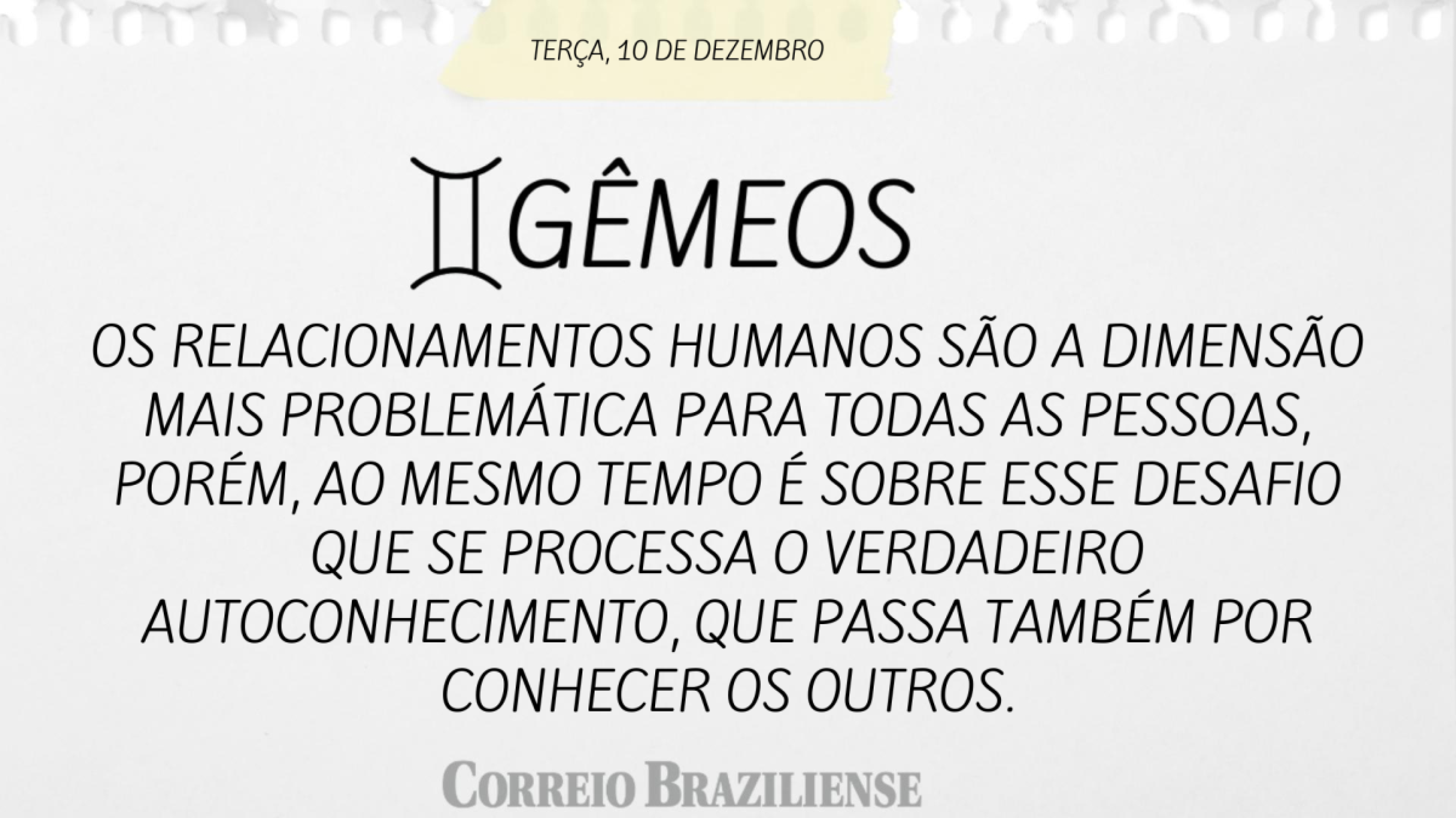 GÊMEOS | 10 DE DEZEMBRO