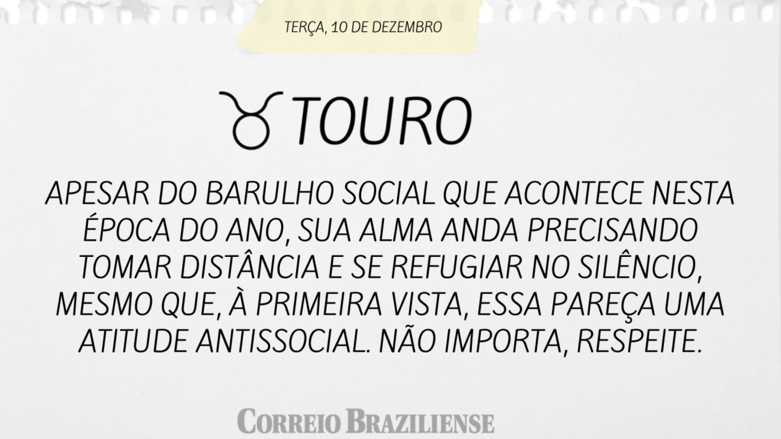 TOURO | 10 DE DEZEMBRO