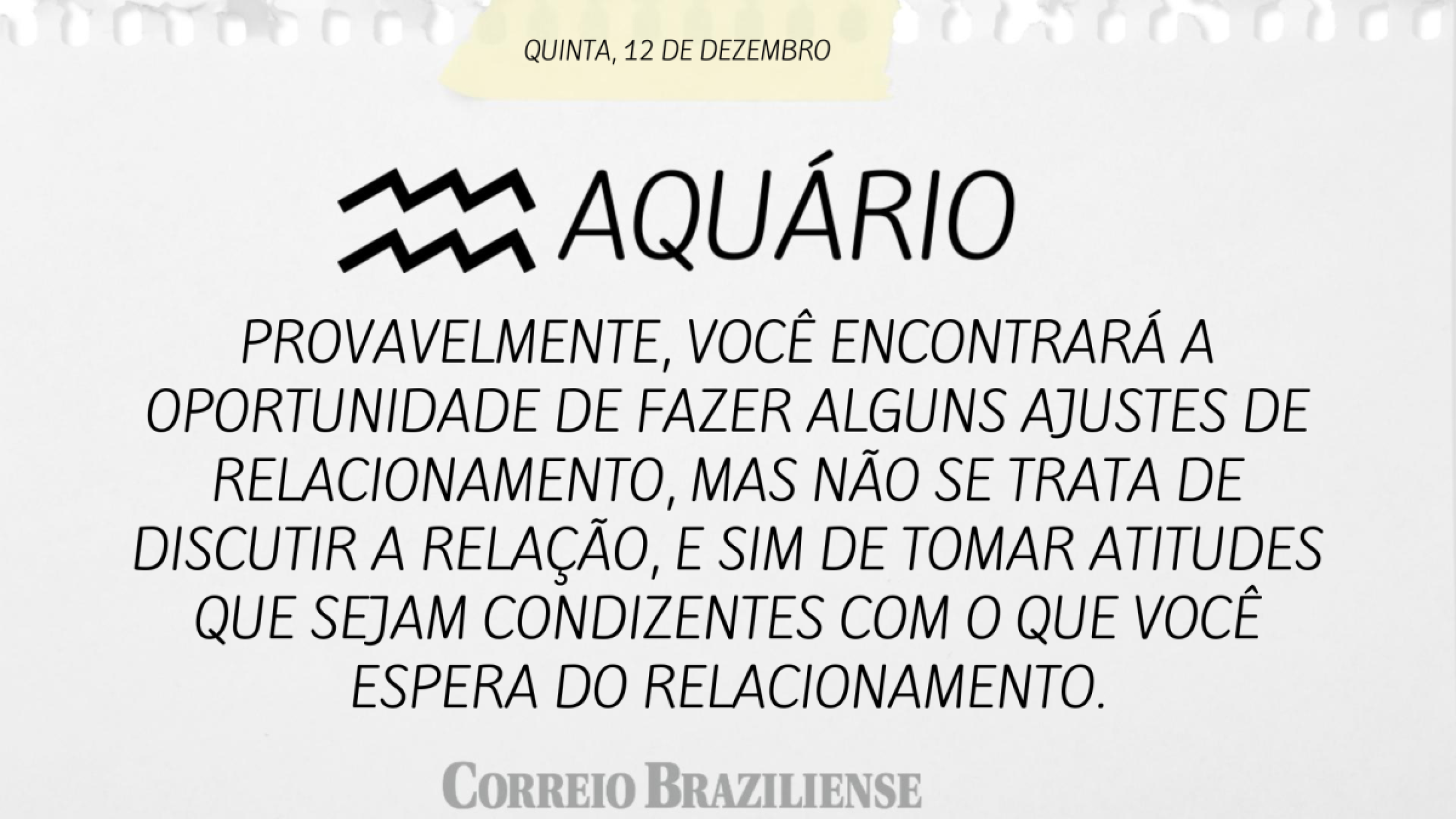 AQUÁRIO | 12 DE DEZEMBRO