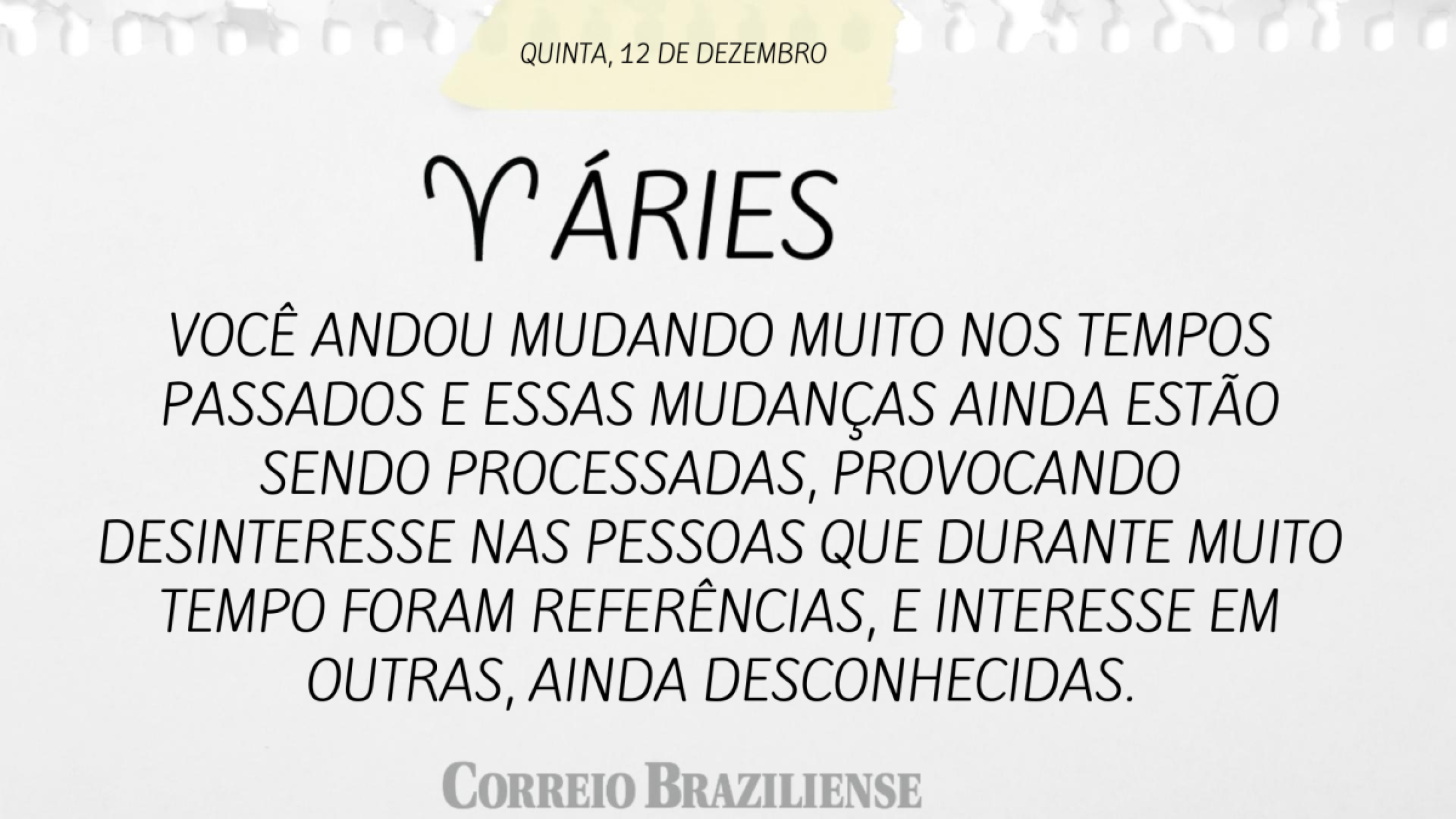 ÁRIES | 12 DE DEZEMBRO