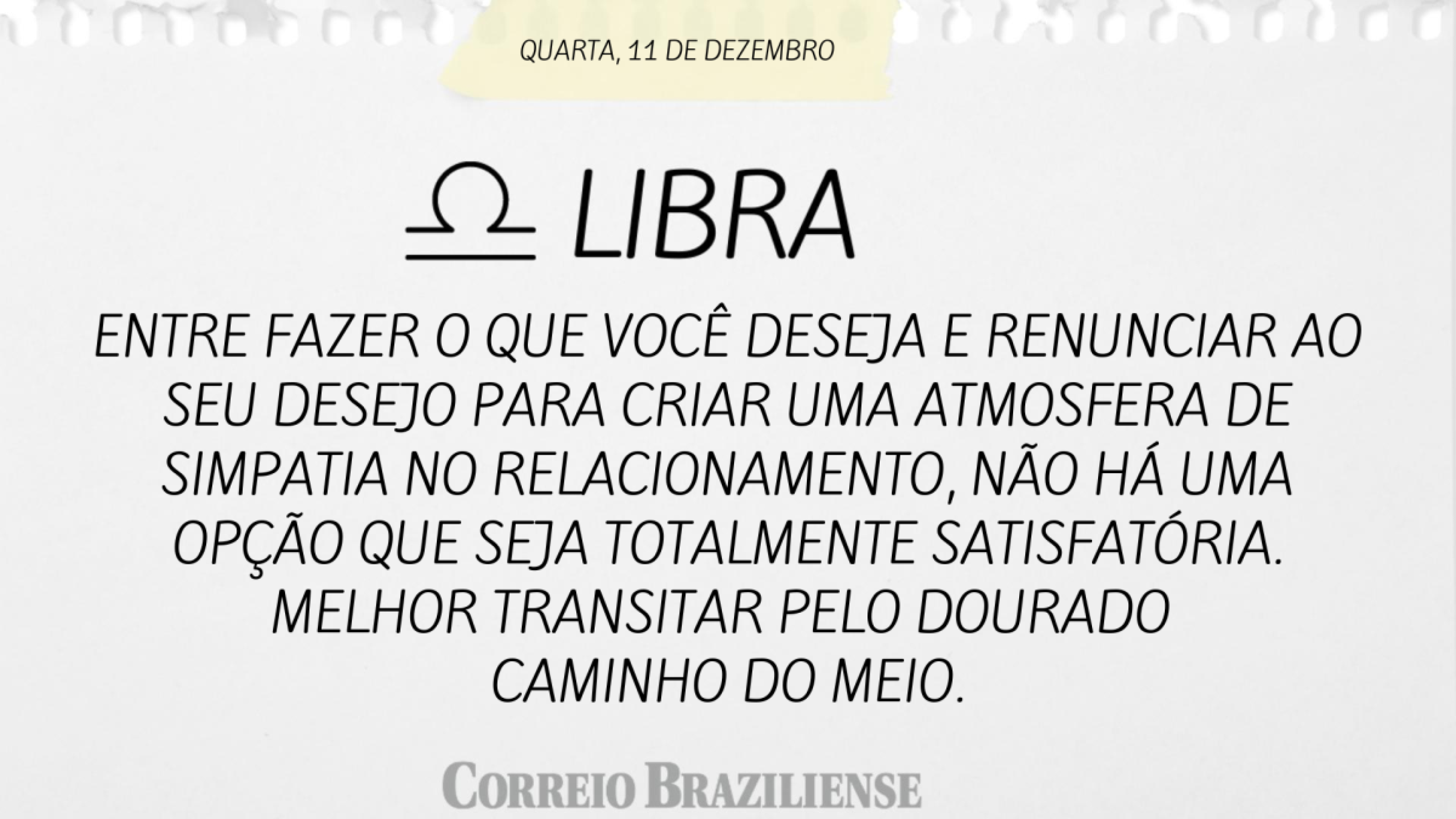 LIBRA | 11 DE DEZEMBRO