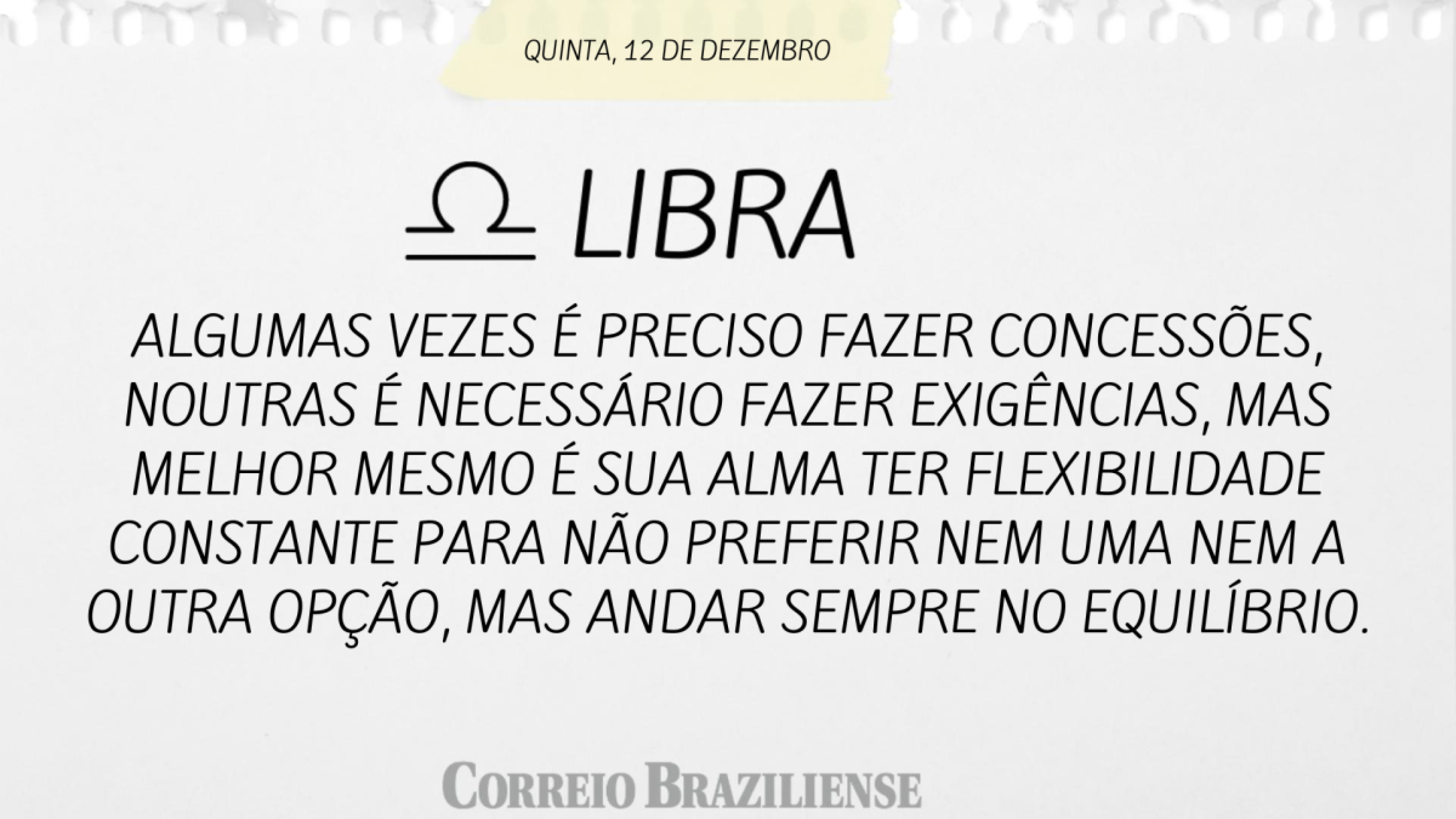 LIBRA | 12 DE DEZEMBRO