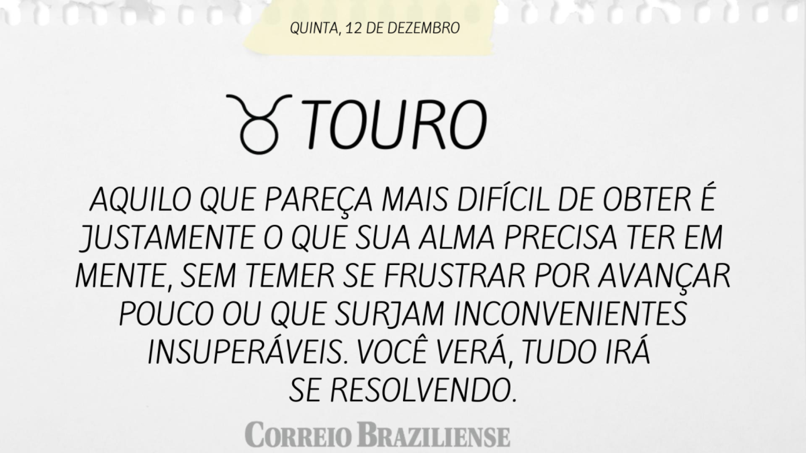 TOURO | 12 DE DEZEMBRO