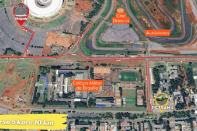 nterdições no trânsito devido à corrida Sindijius Celebration Run, nas vias próximas ao Estádio Nacional de Brasília