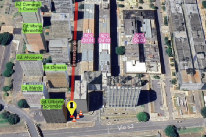 Na W3 Sul em virtude de gravações de um filme