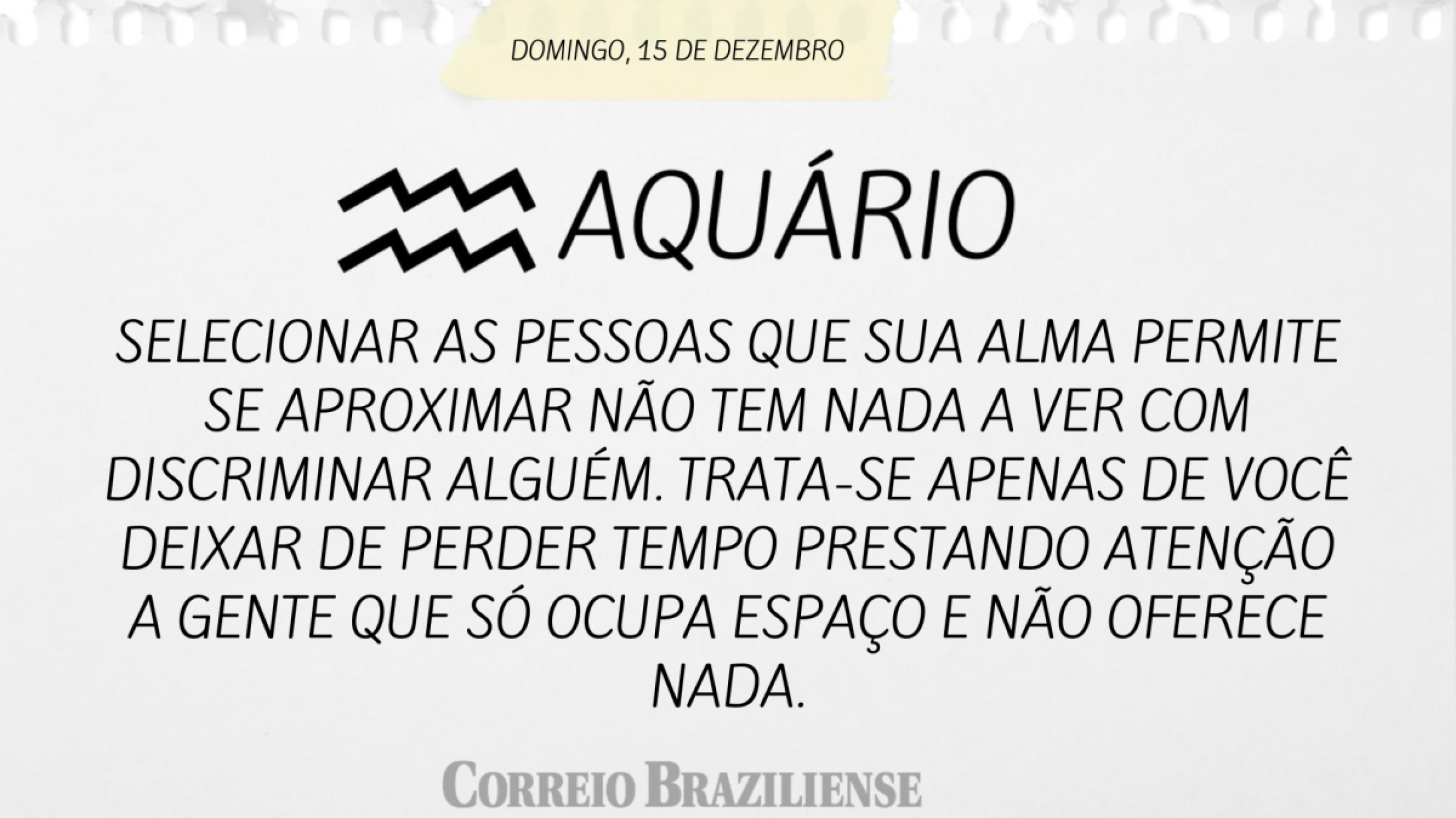 AQUÁRIO | 14 DE DEZEMBRO