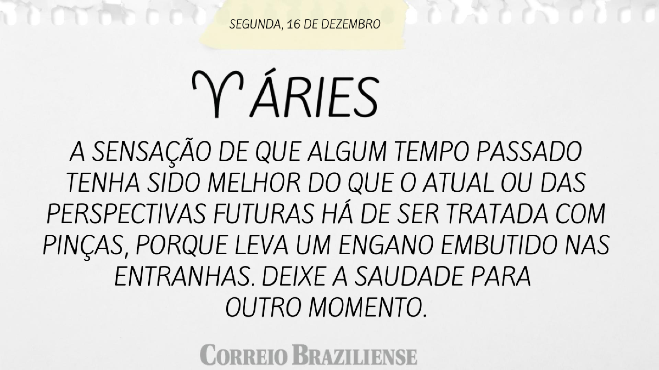 ÁRIES | 16 DE DEZEMBRO