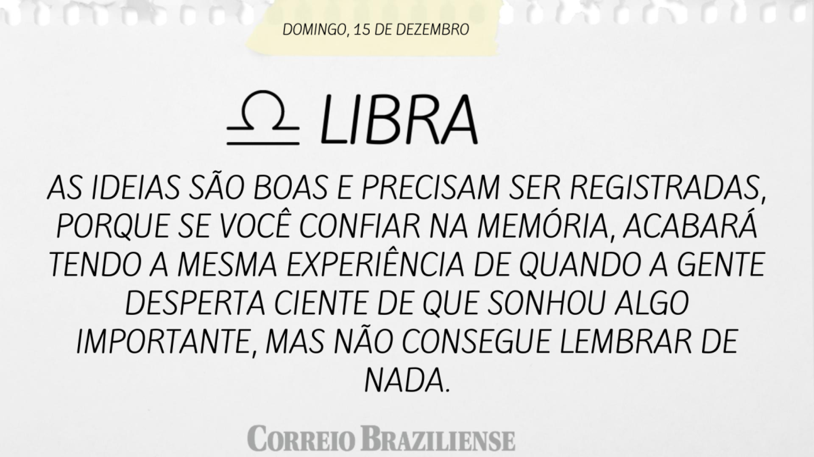 LIBRA | 14 DE DEZEMBRO