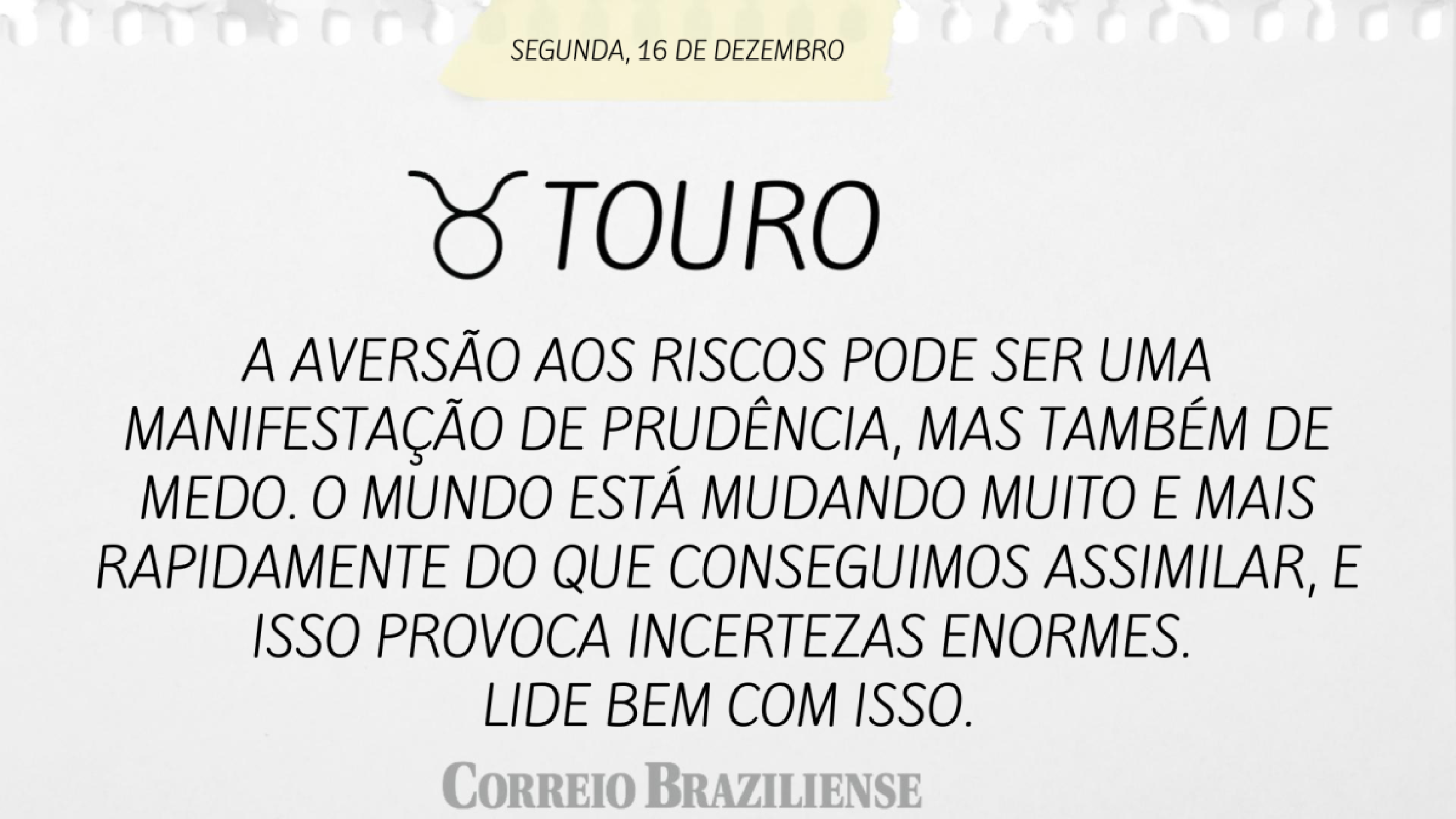 TOURO | 16 DE DEZEMBRO