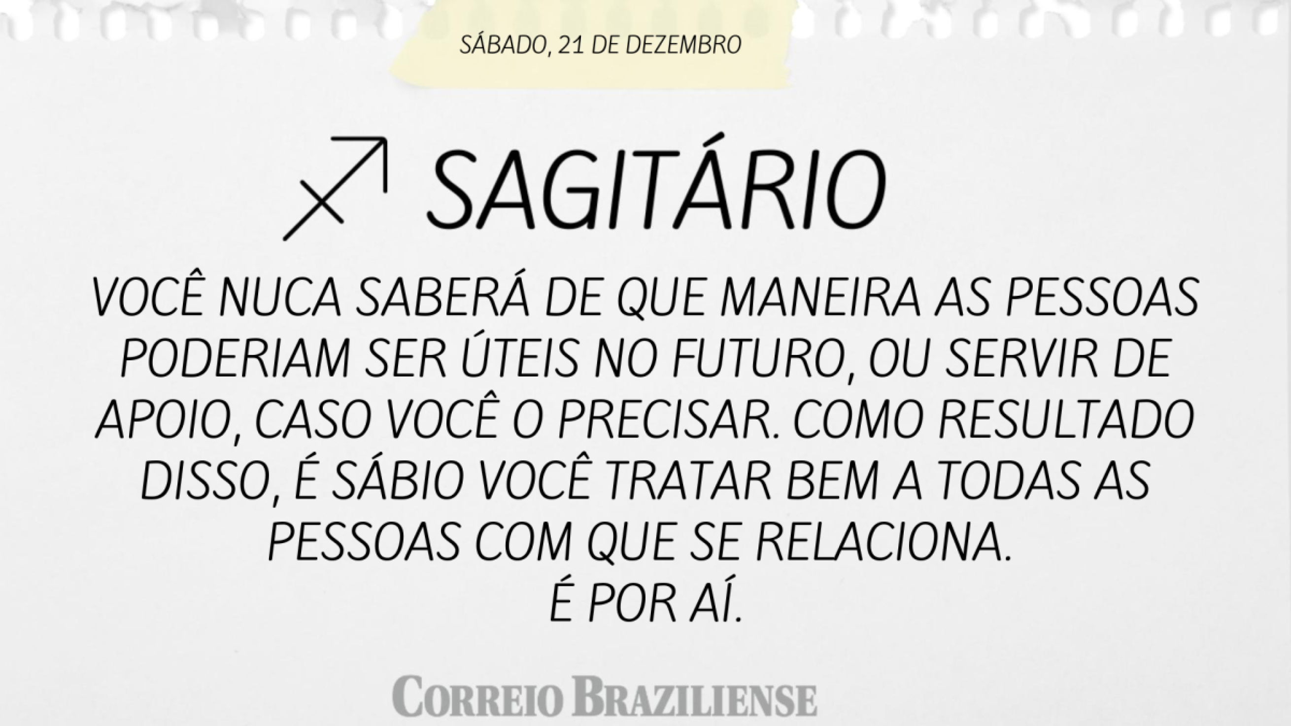 SAGITÁRIO (nascimento entre 22/11 a 21/12)  