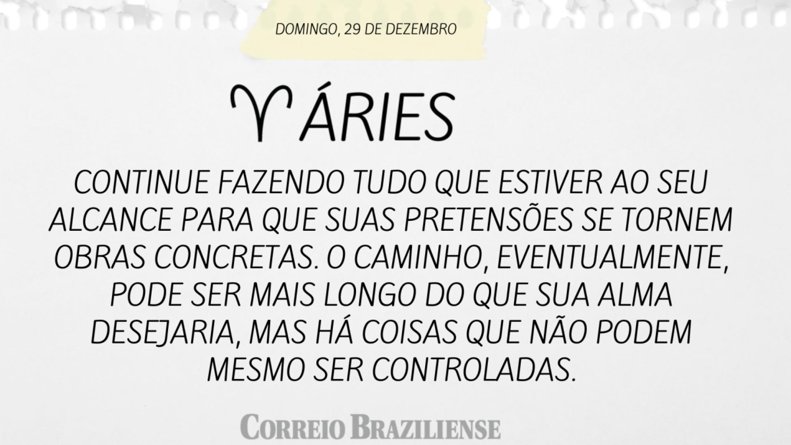 ÁRIES | 29 DE DEZEMBRO