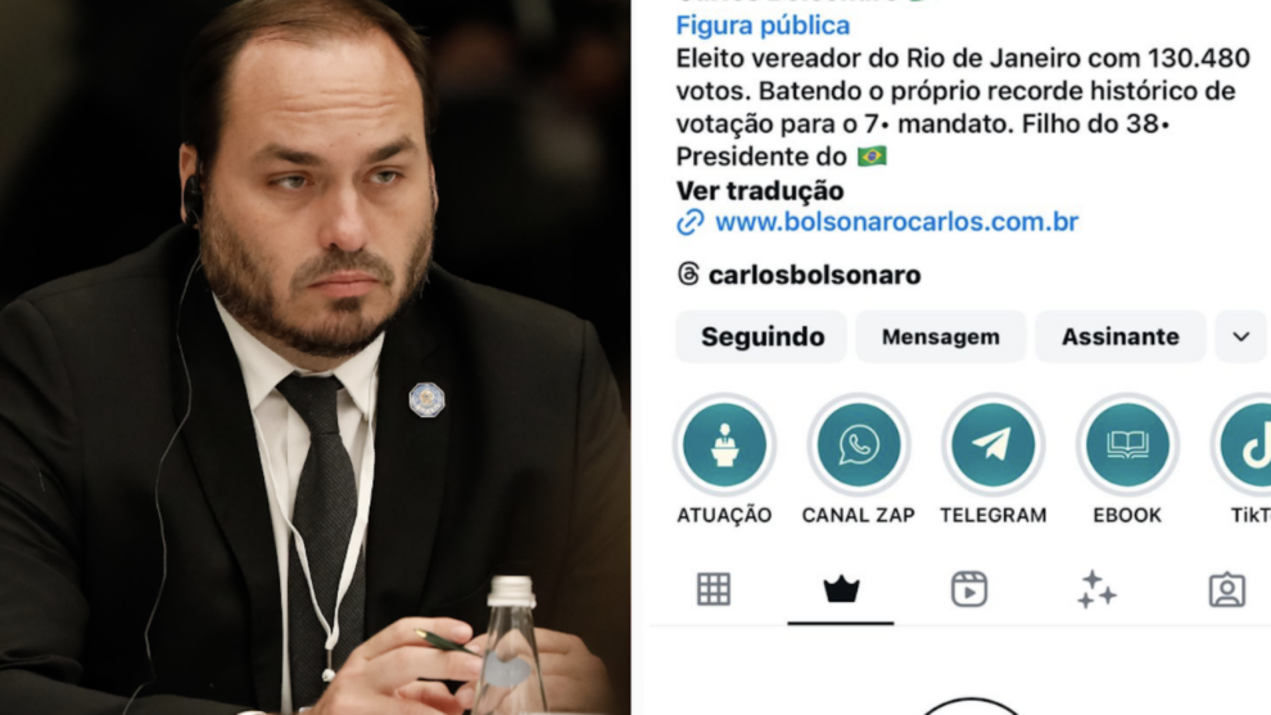 Carlos Bolsonaro monetiza Instagram, em possível descumprimento de lei carioca