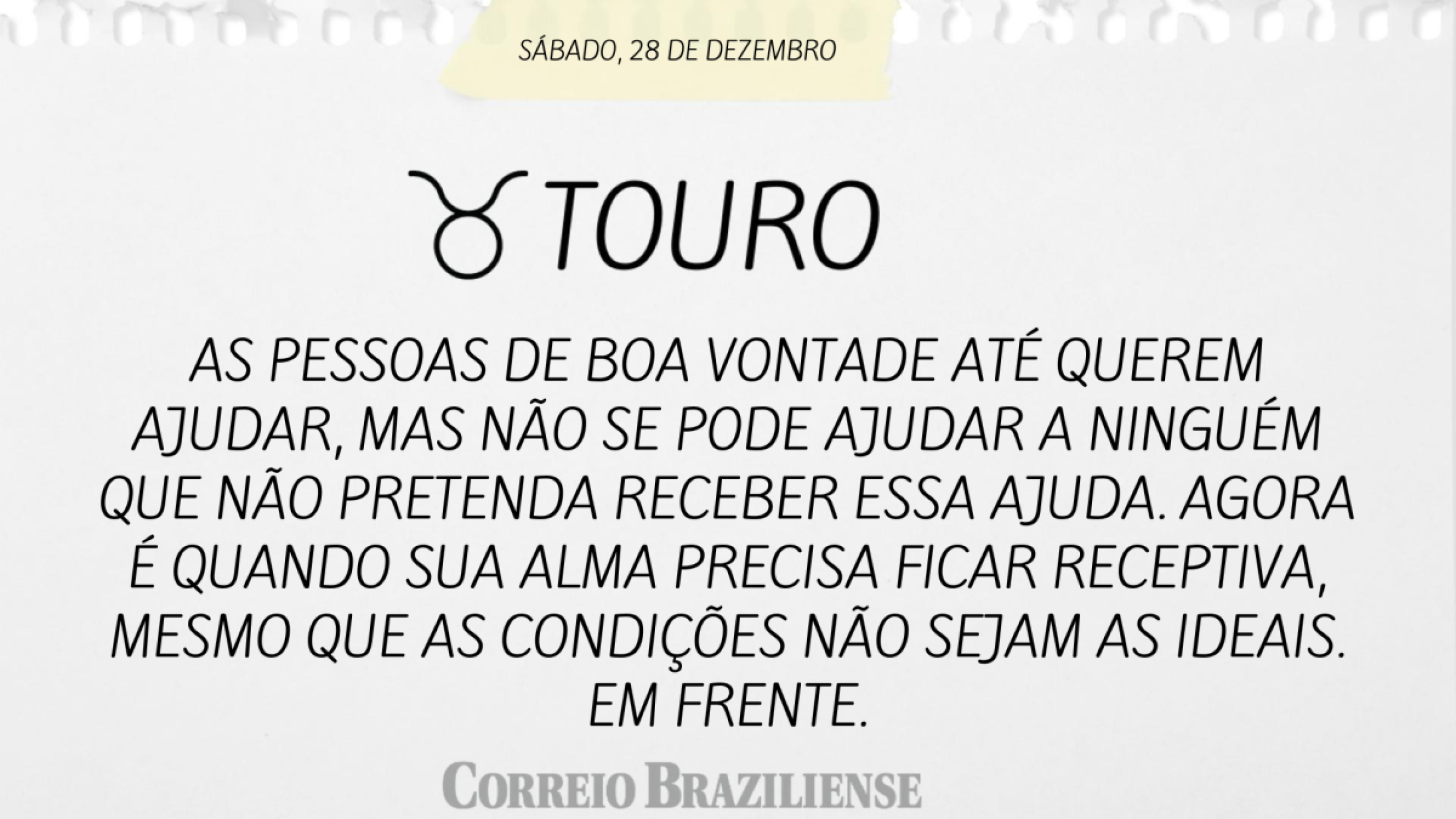 TOURO | 28 DE DEZEMBRO