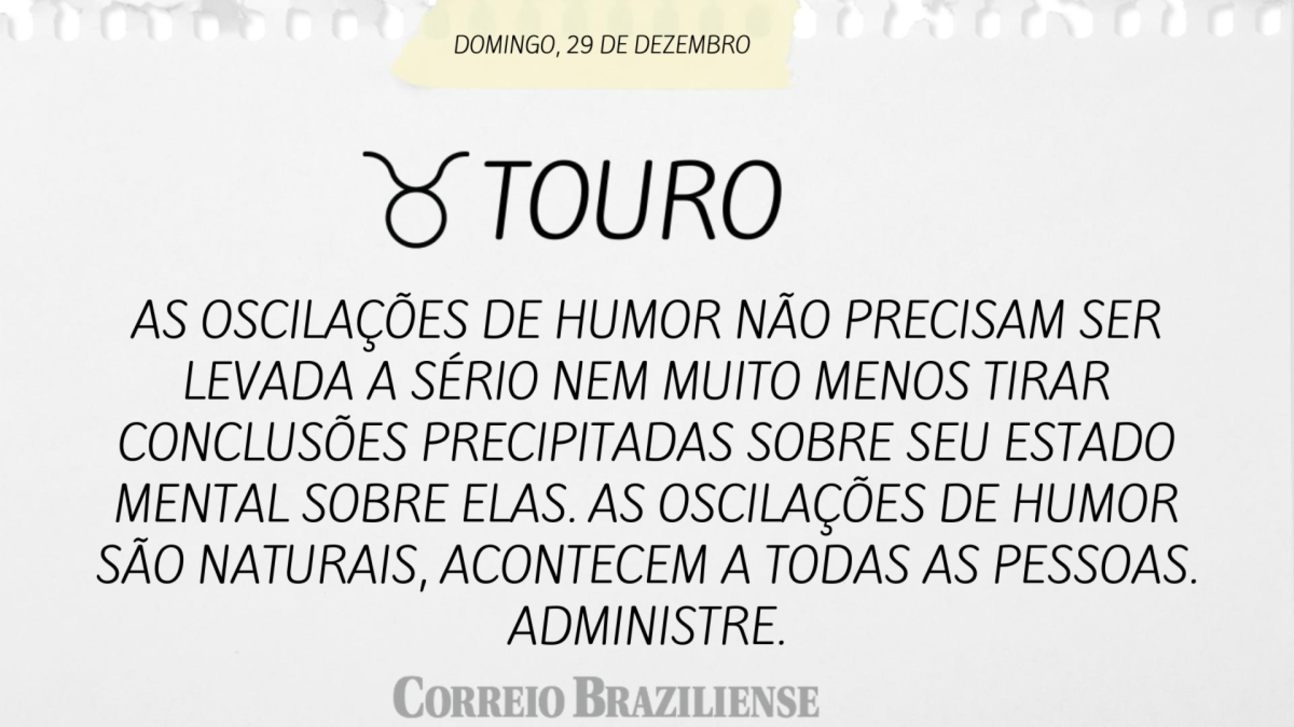 TOURO | 29 DE DEZEMBRO