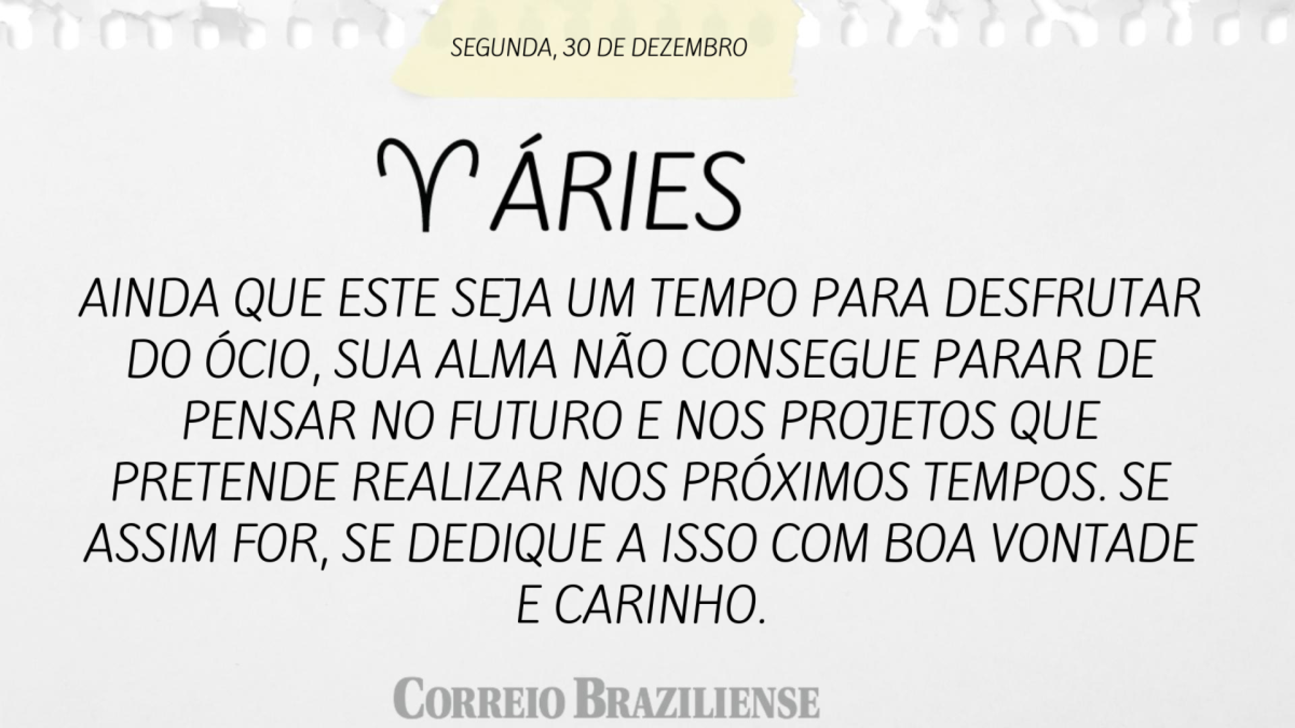 ÁRIES | 30 DE DEZEMBRO