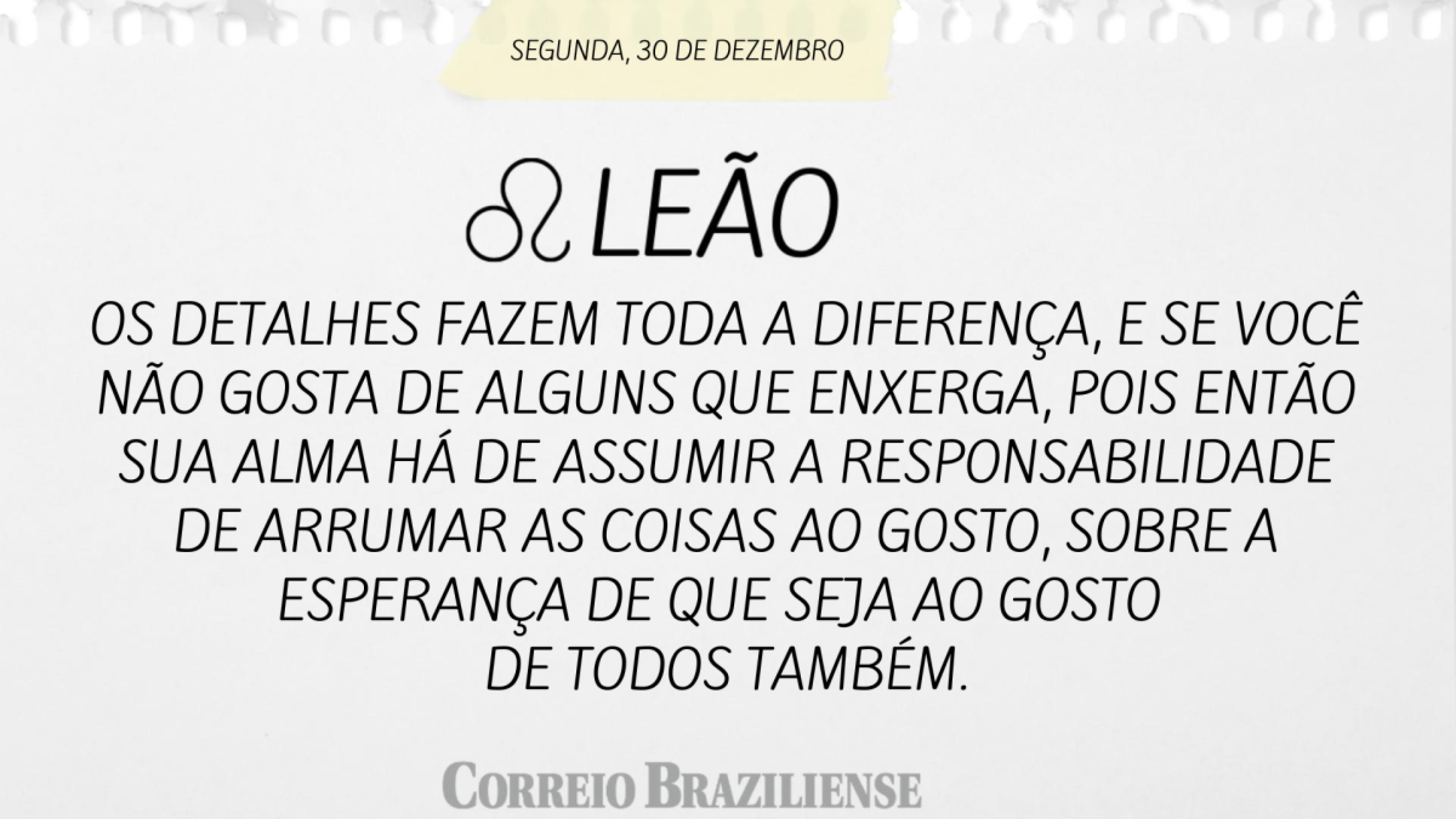 LEÃO | 30 DE DEZEMBRO