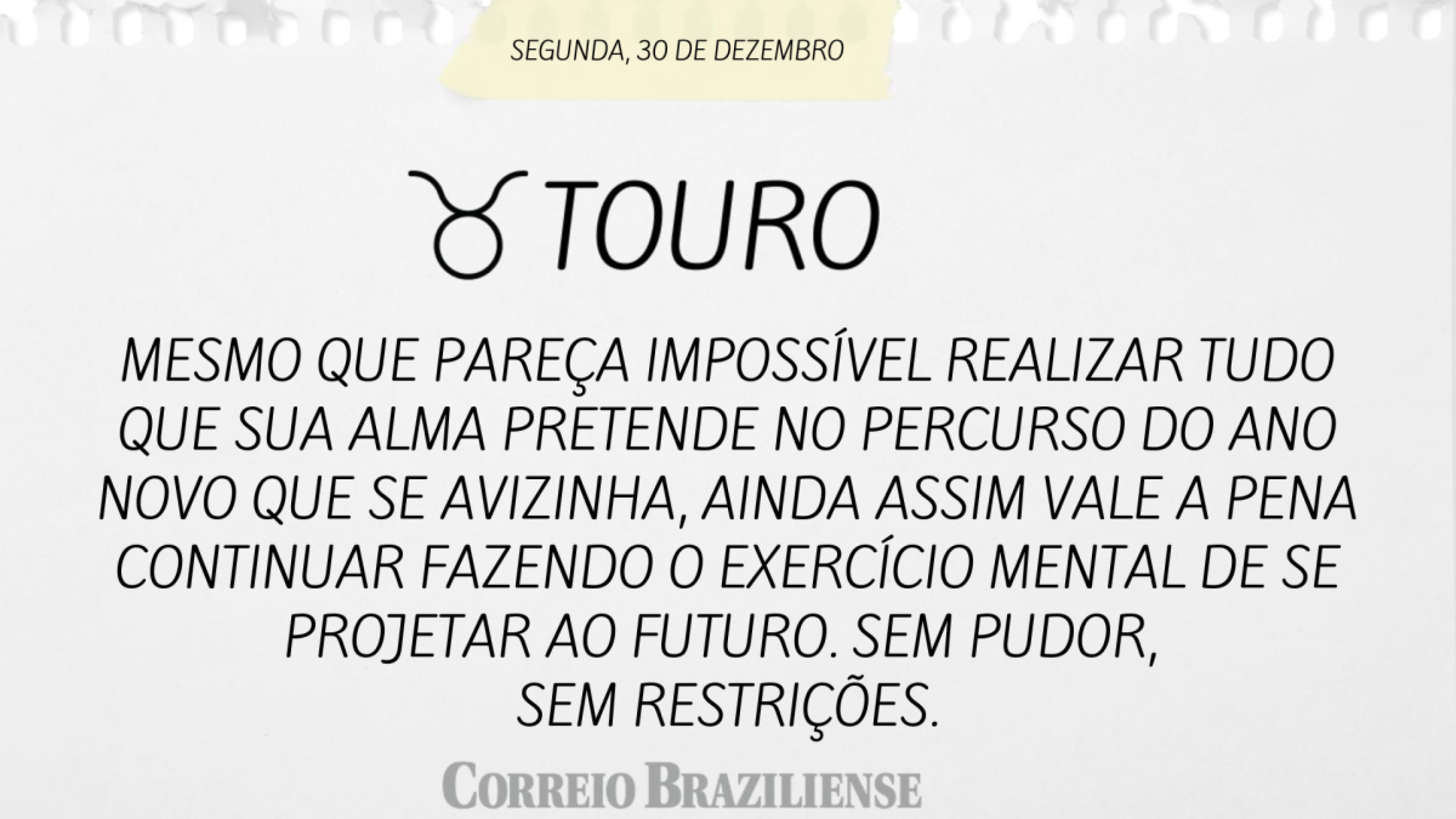 TOURO | 30 DE DEZEMBRO