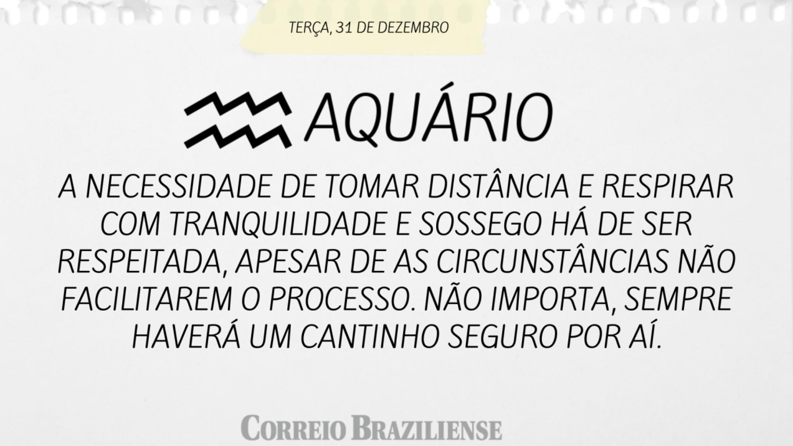 AQUÁRIO | 31 DE DEZEMBRO