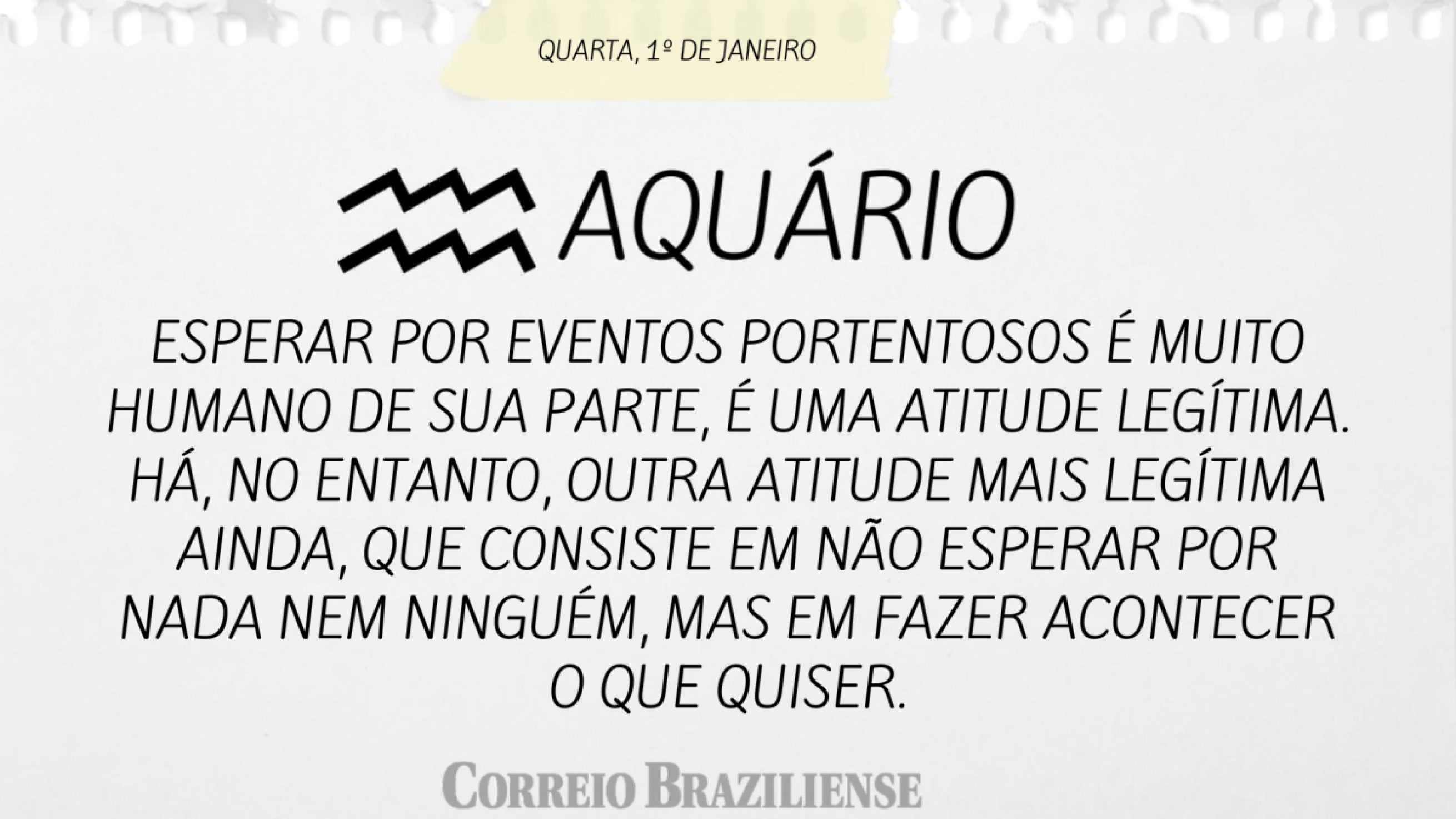 AQUÁRIO | 1º DE JANEIRO