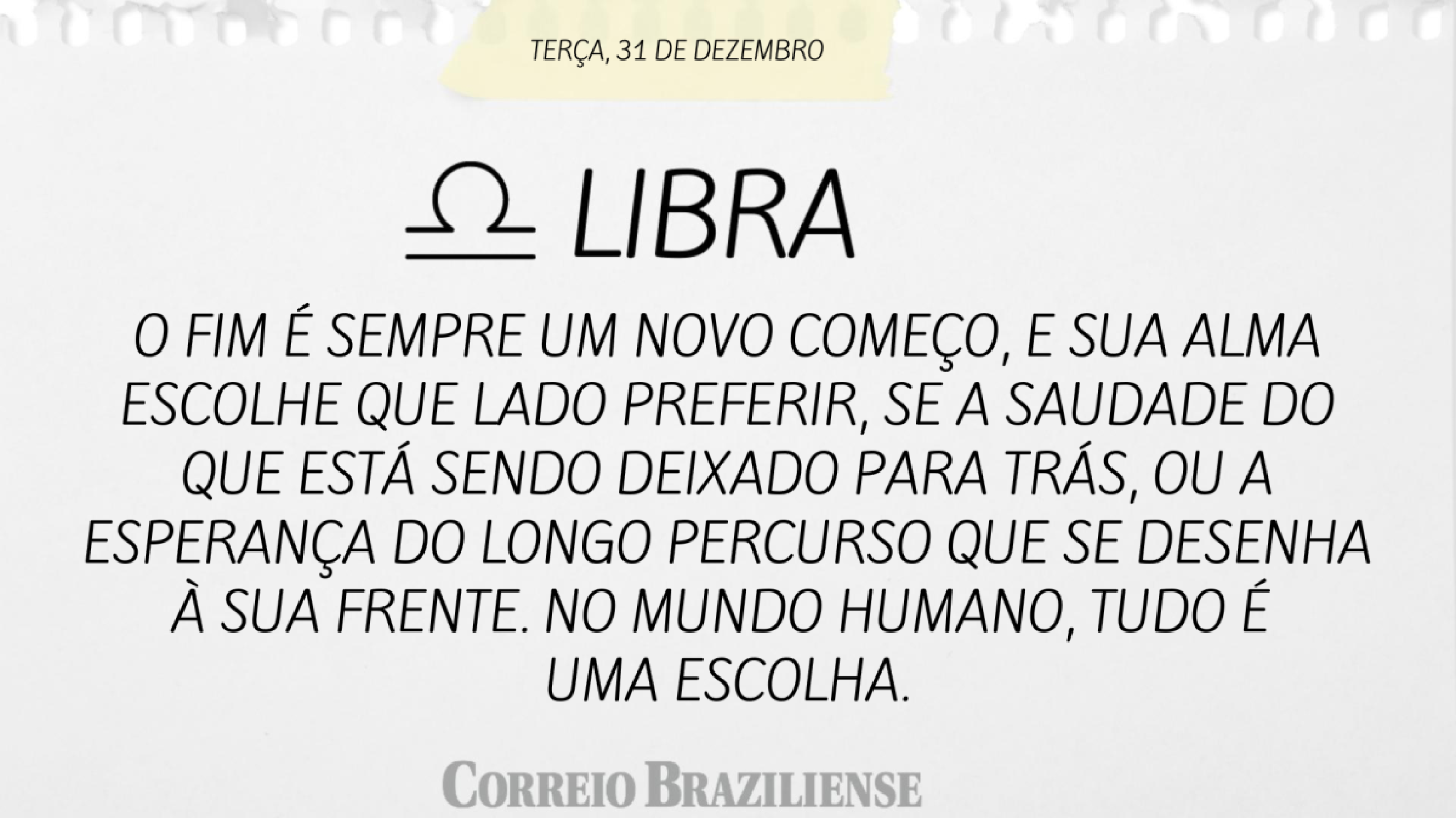 LIBRA | 31 DE DEZEMBRO