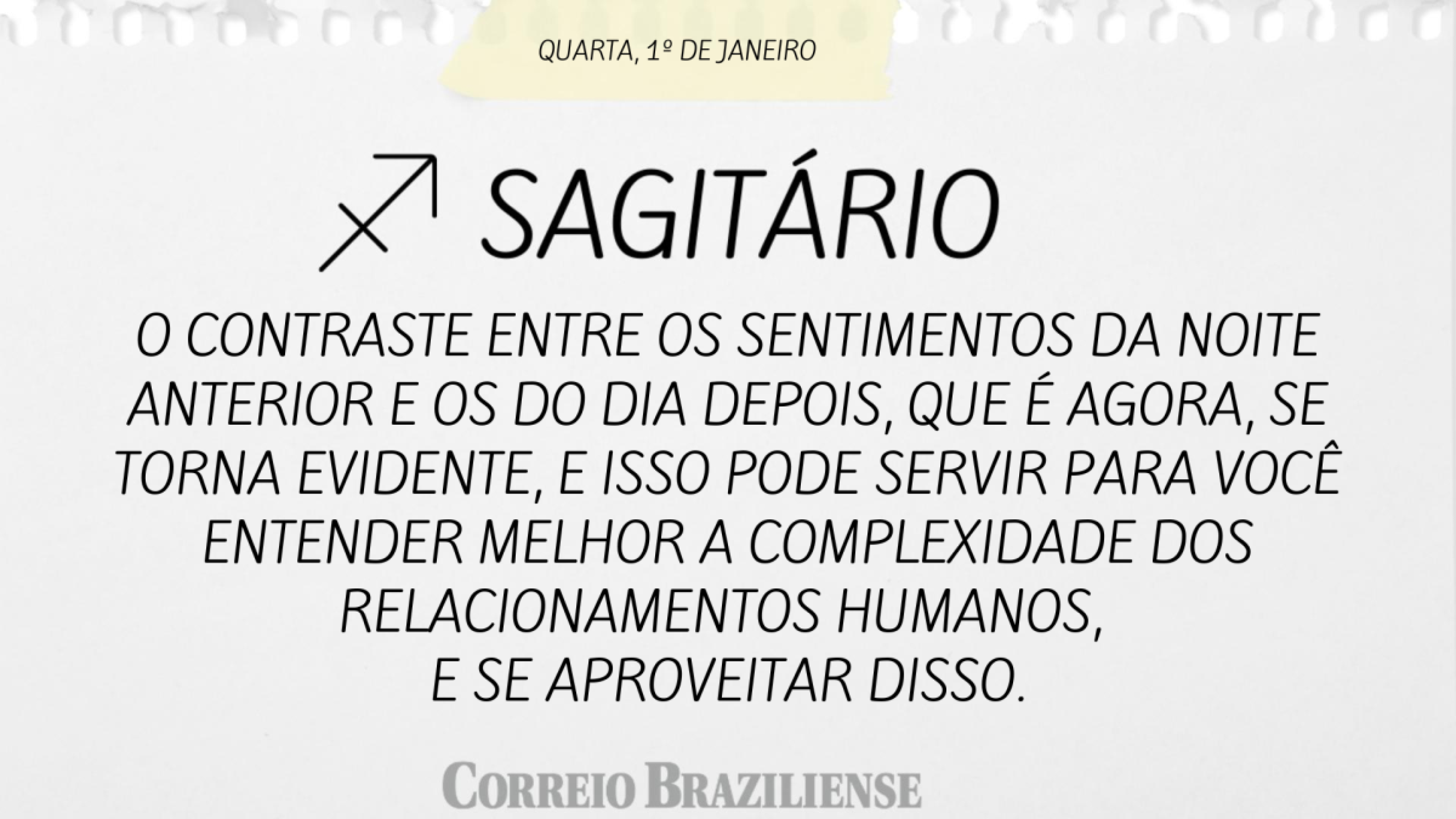 SAGITÁRIO | 1º DE JANEIRO