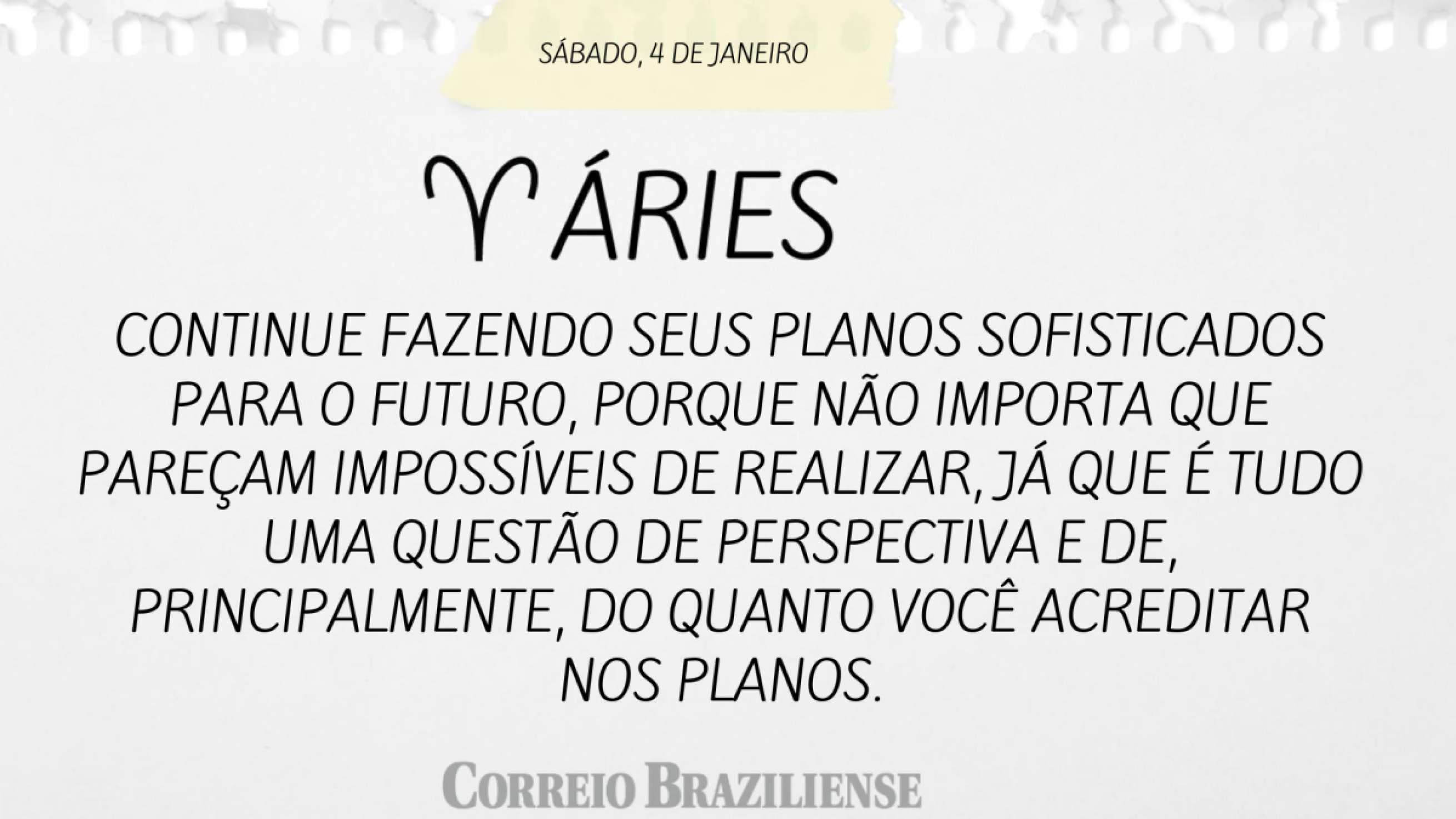 ÁRIES | 4 DE JANEIRO