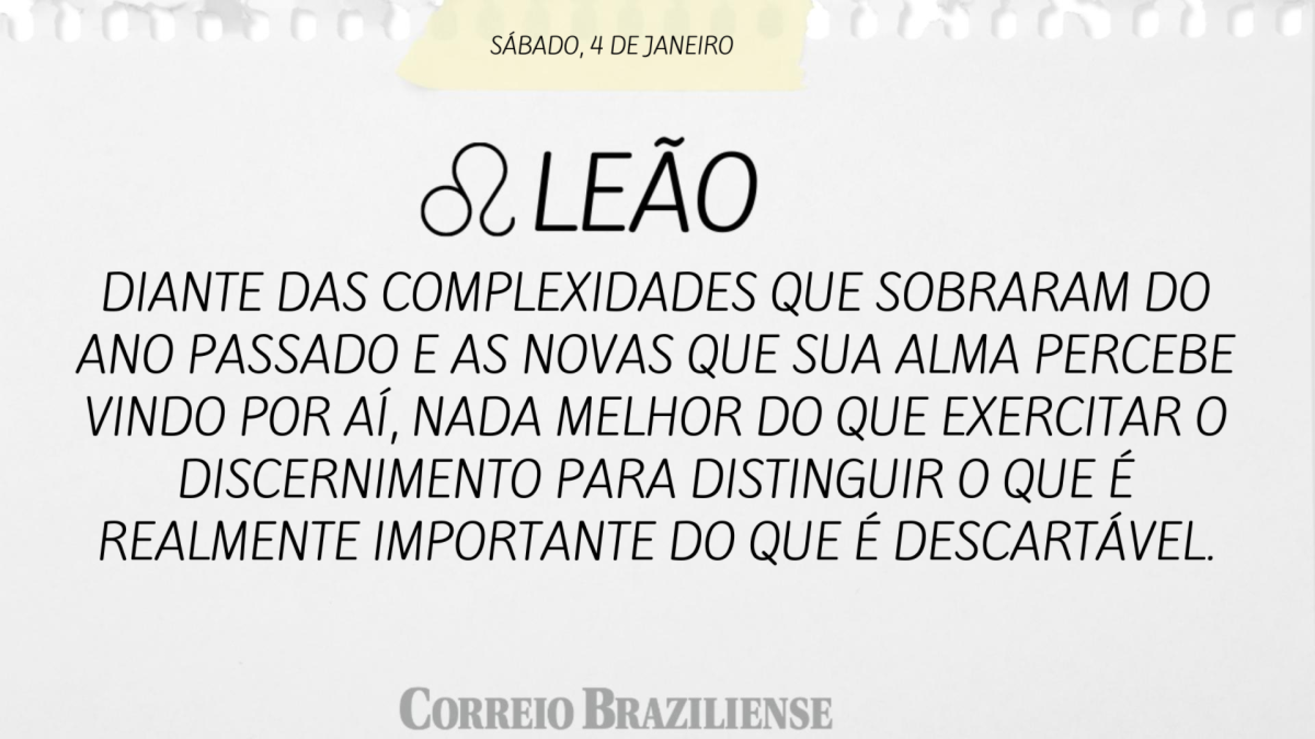 LEÃO | 4 DE JANEIRO