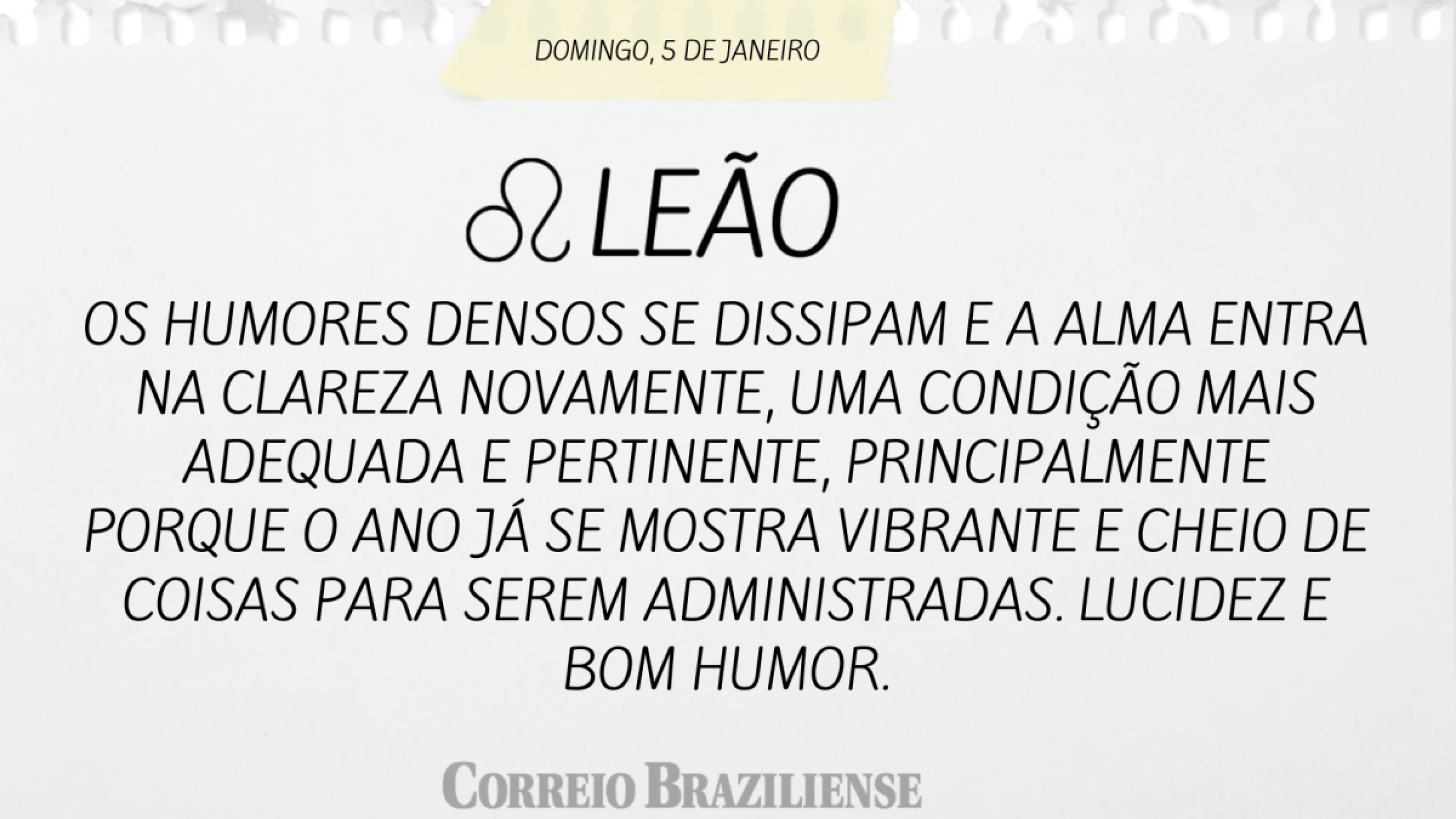 LEÃO | 5 DE JANEIRO