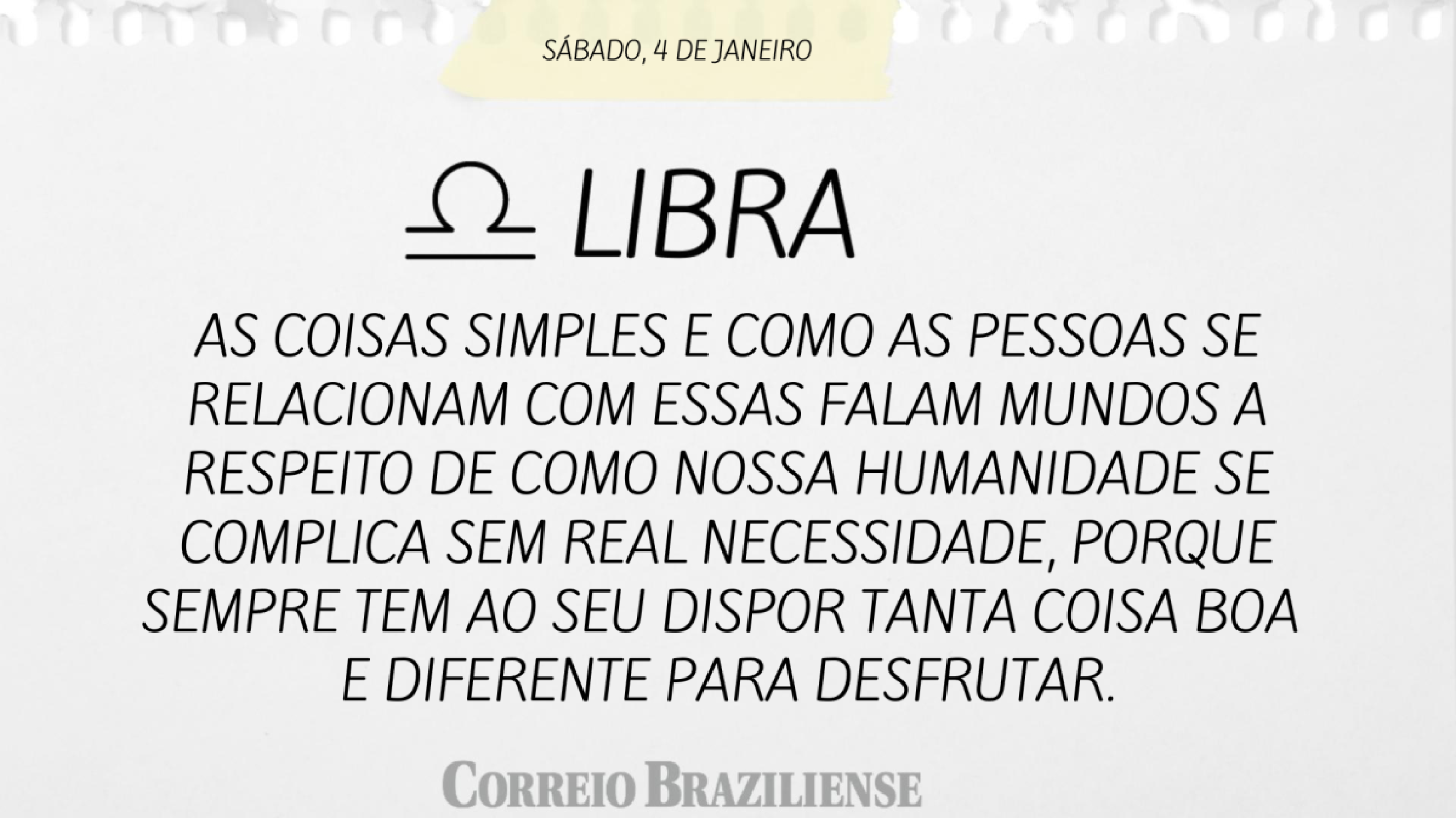 LIBRA | 4 DE JANEIRO