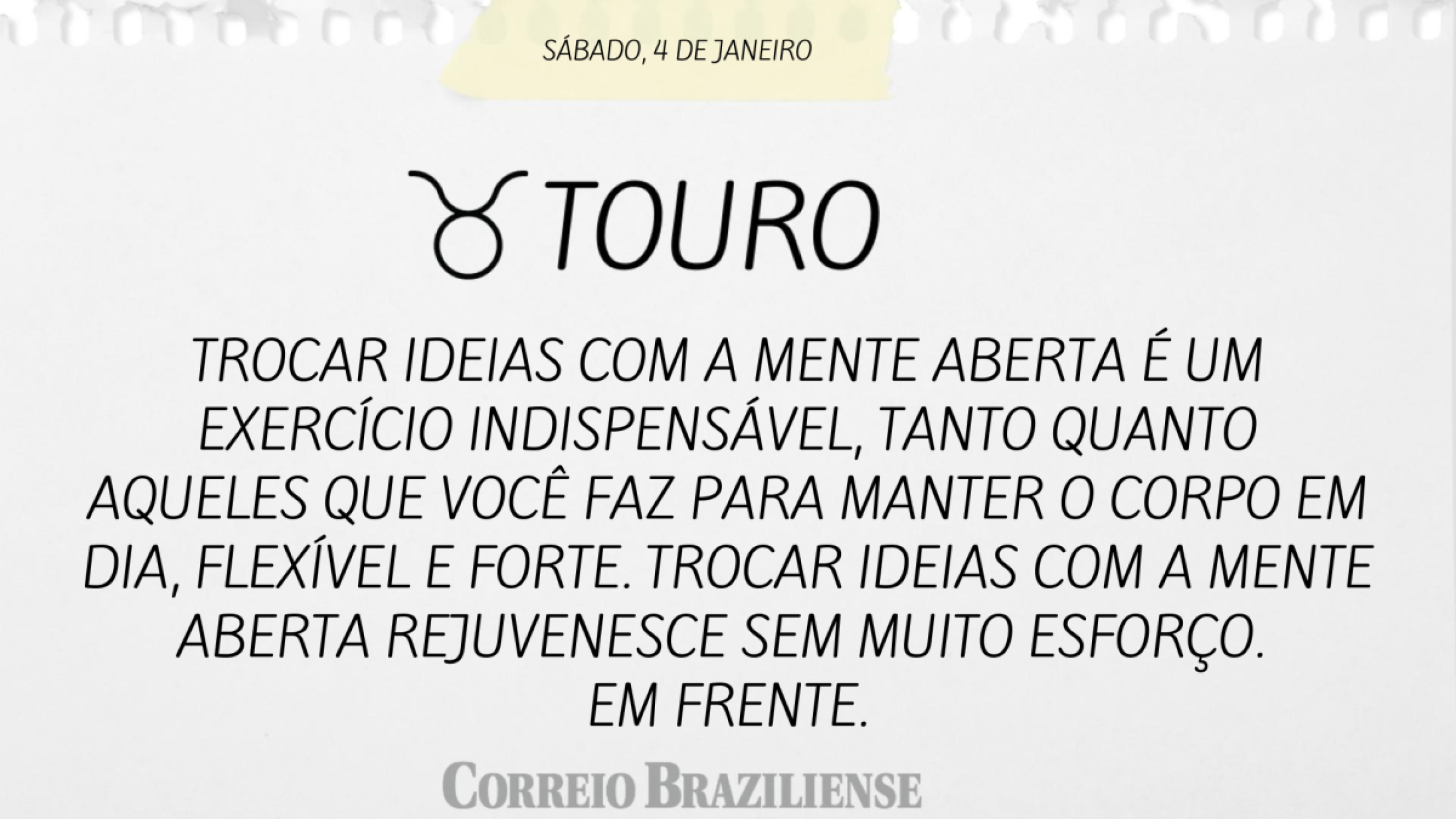 TOURO | 4 DE JANEIRO