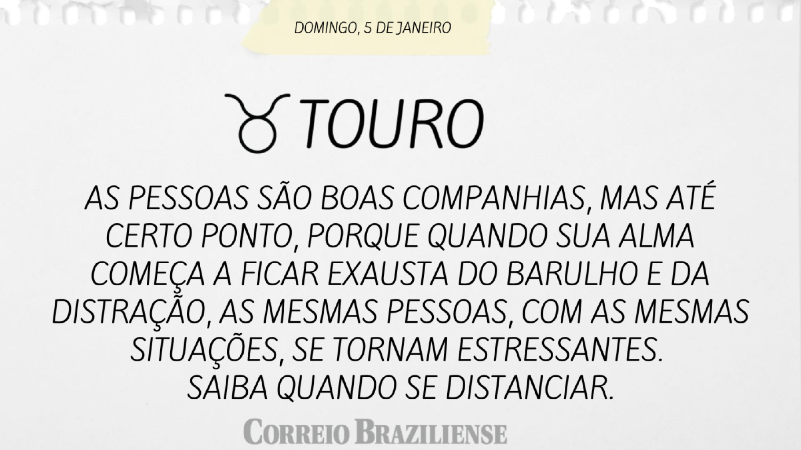 TOURO | 5 DE JANEIRO