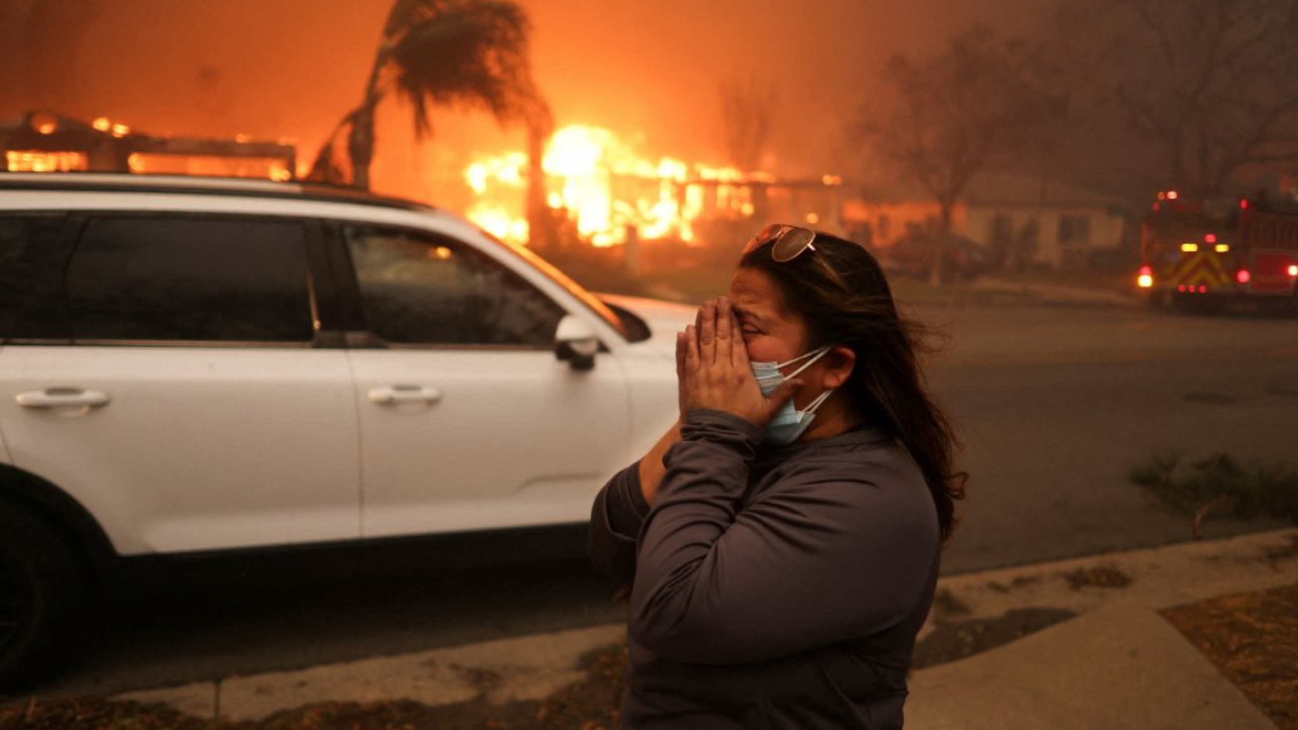 O incêndio começou na área de Pacific Palisades, entre as Montanhas de Santa Monica e o Oceano Pacífico -  (crédito: Getty Images)