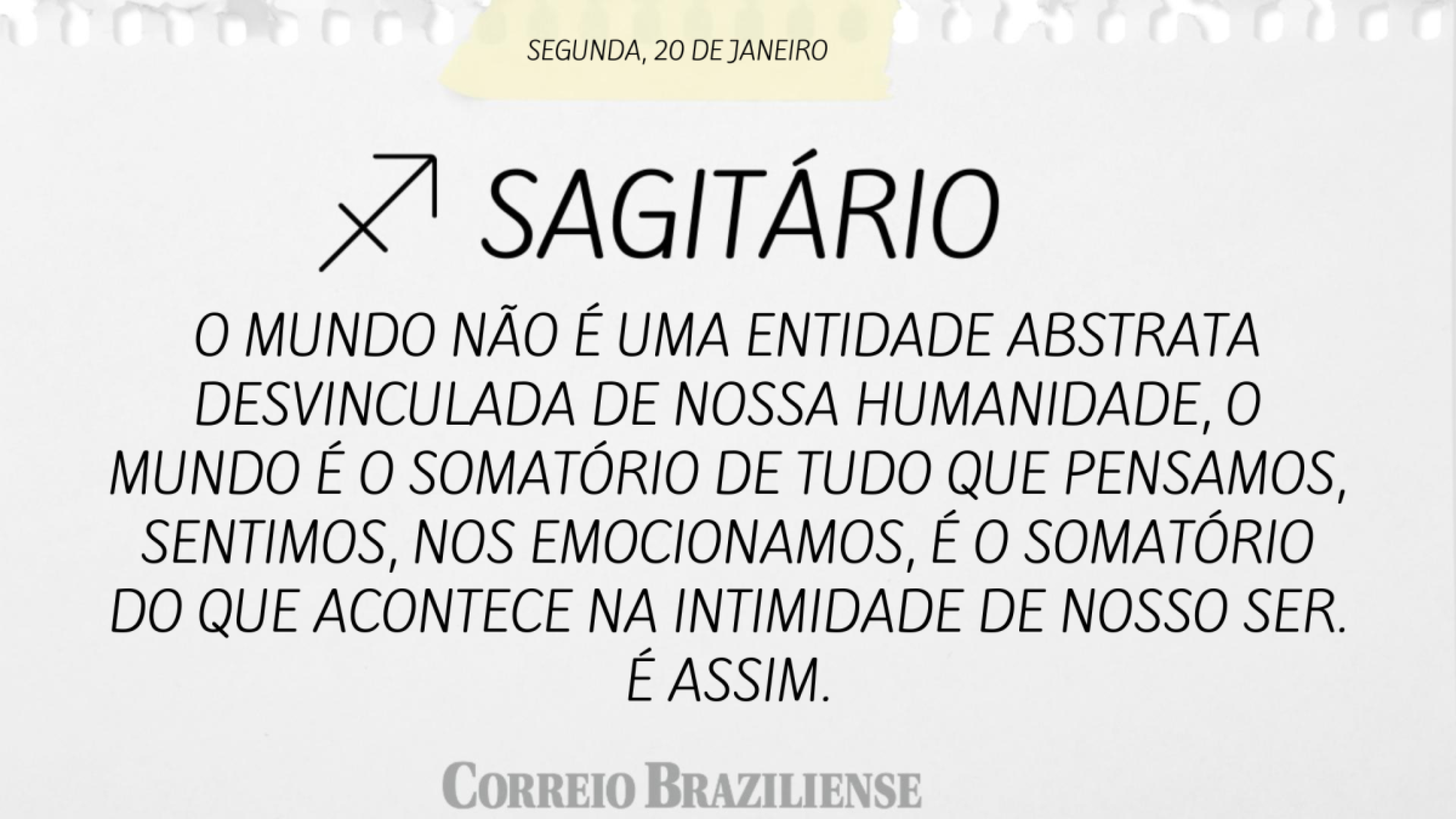 SAGITÁRIO (nascidos entre 22/11 e 21/12) 