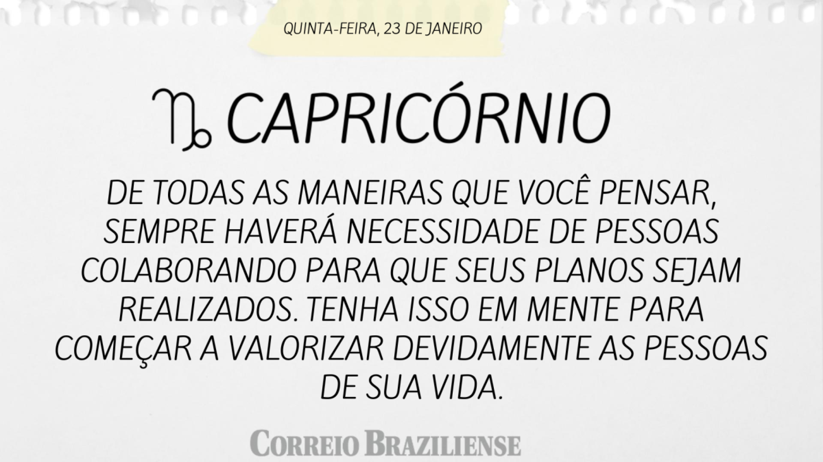 Capricórnio | 23 de janeiro de 2025