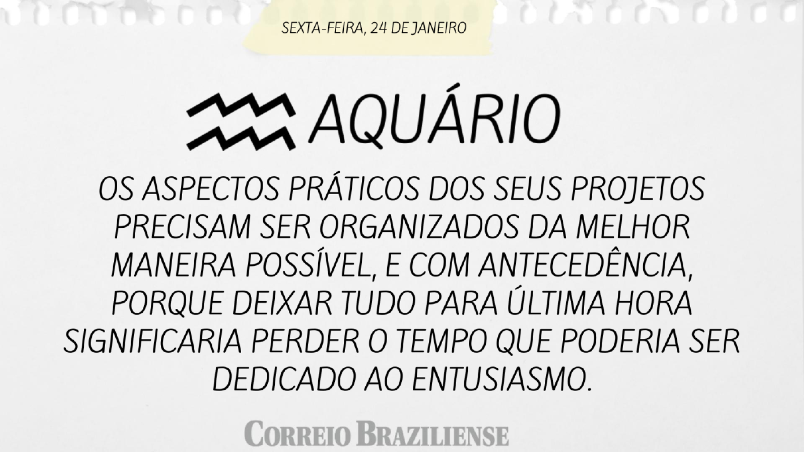 Aquário | 24 de janeiro de 2025