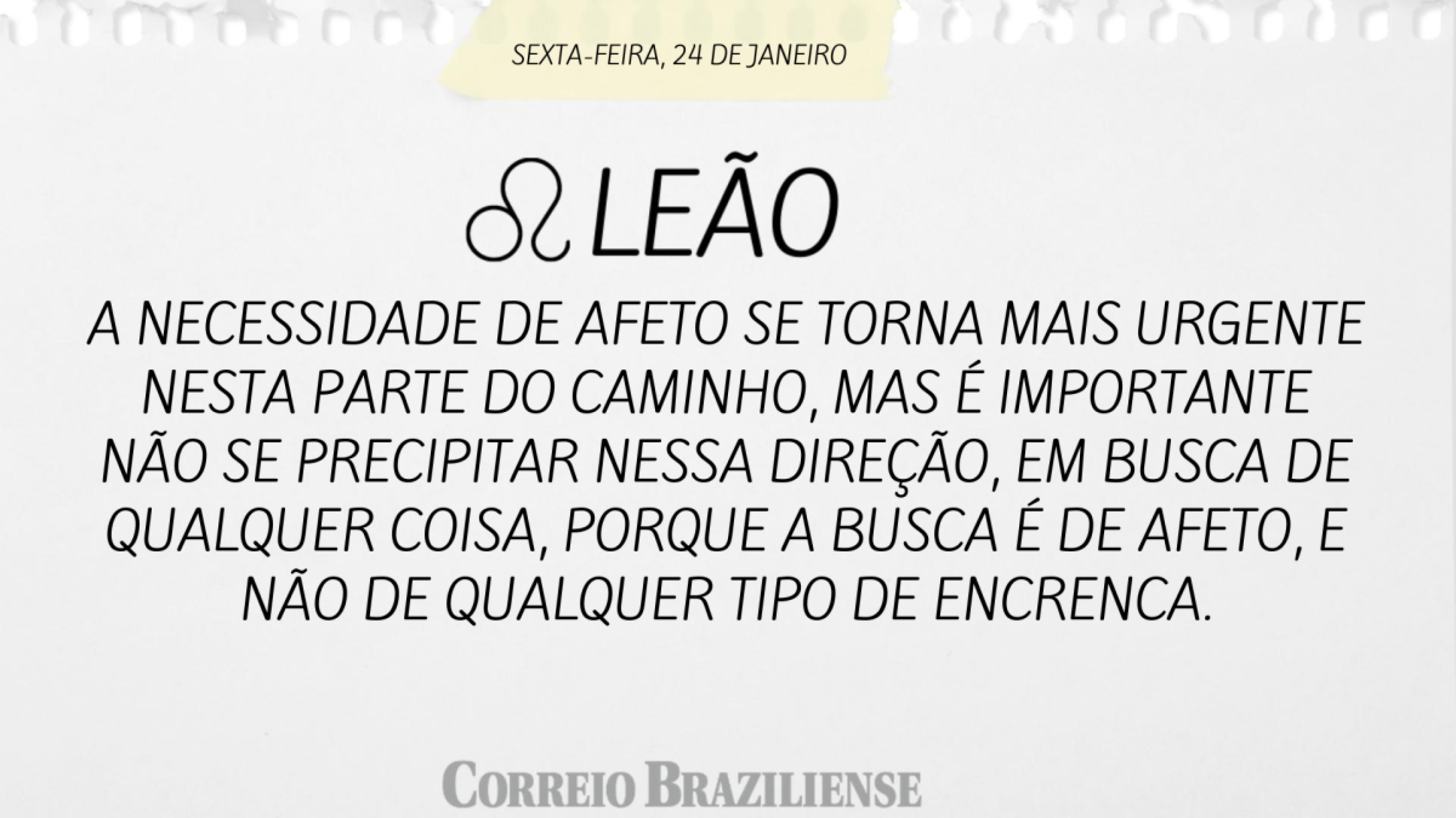 Leão | 24 de janeiro de 2025