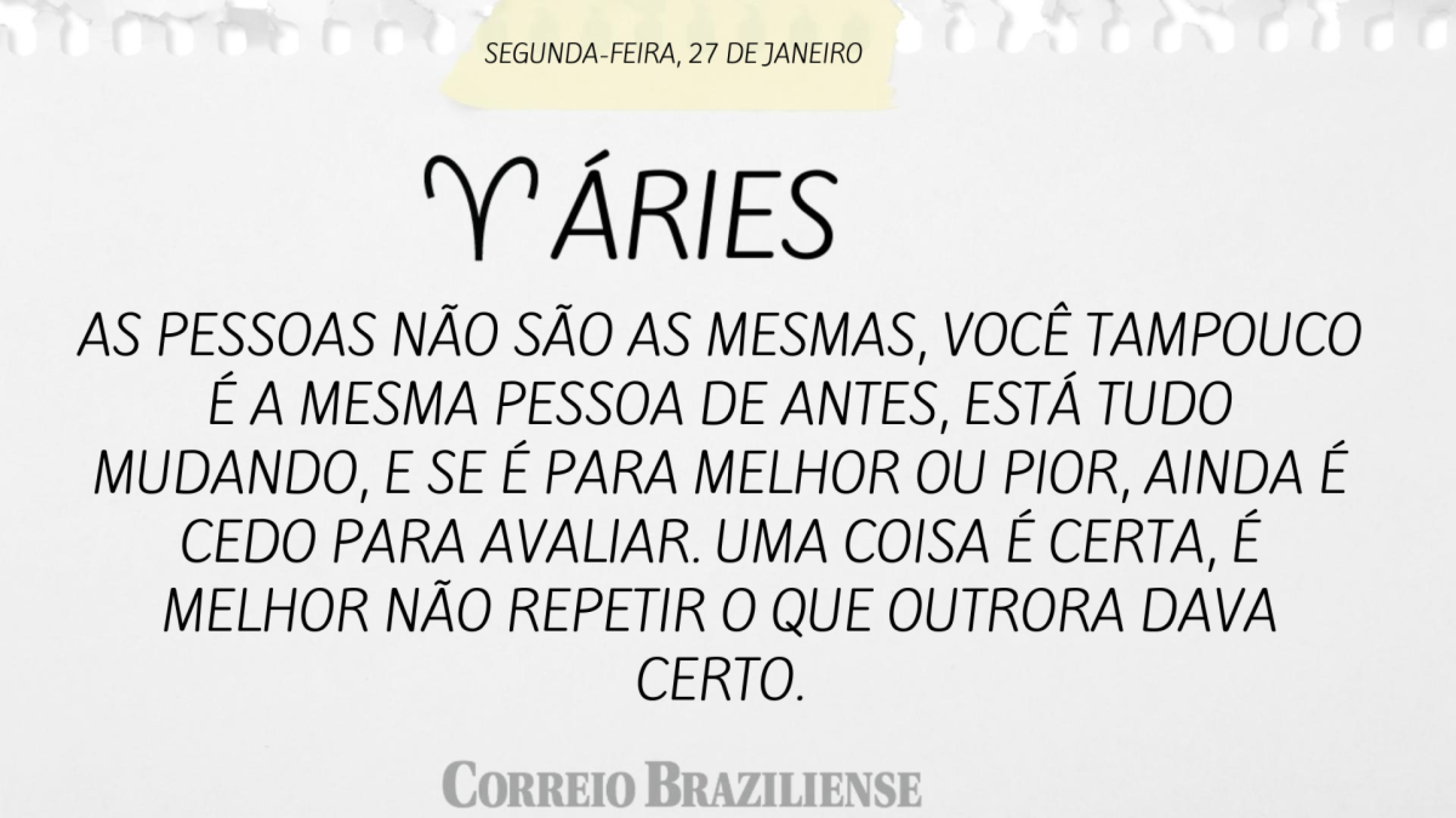 Áries | 27 de janeiro