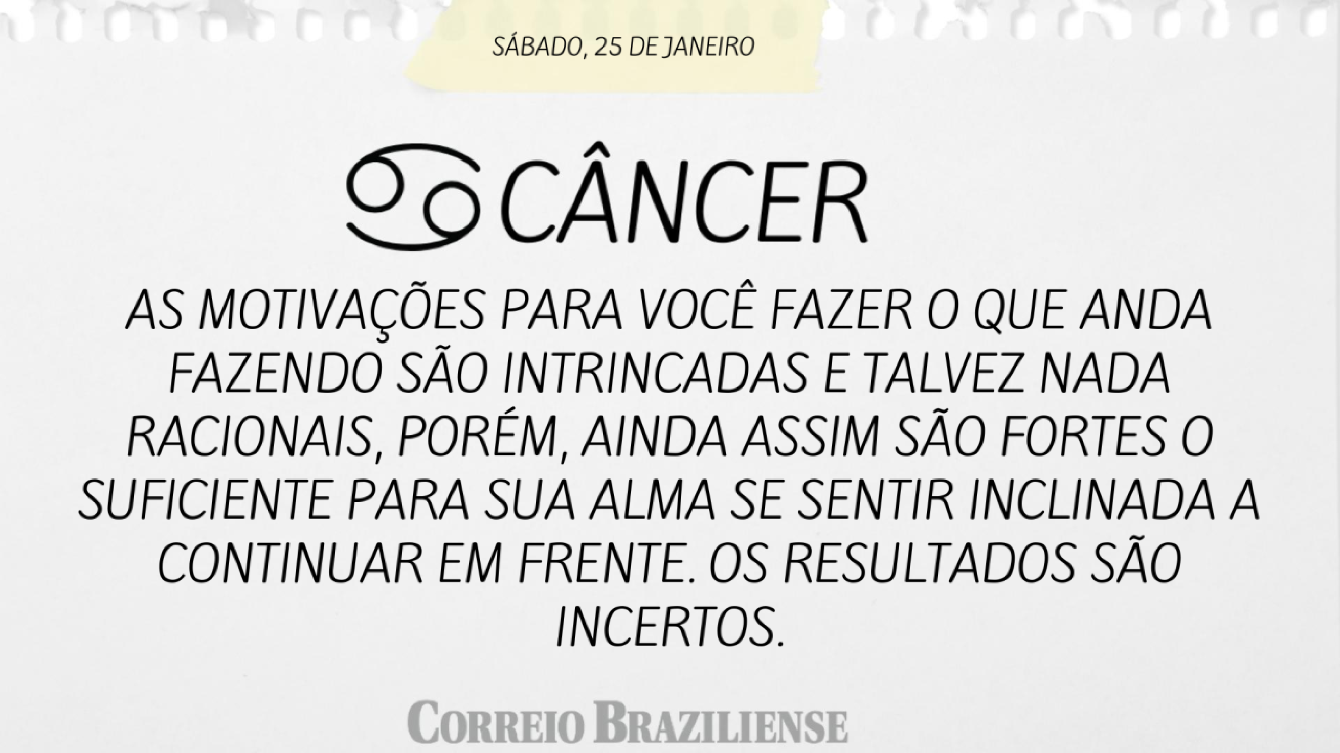 Câncer | 25 de janeiro de 2025