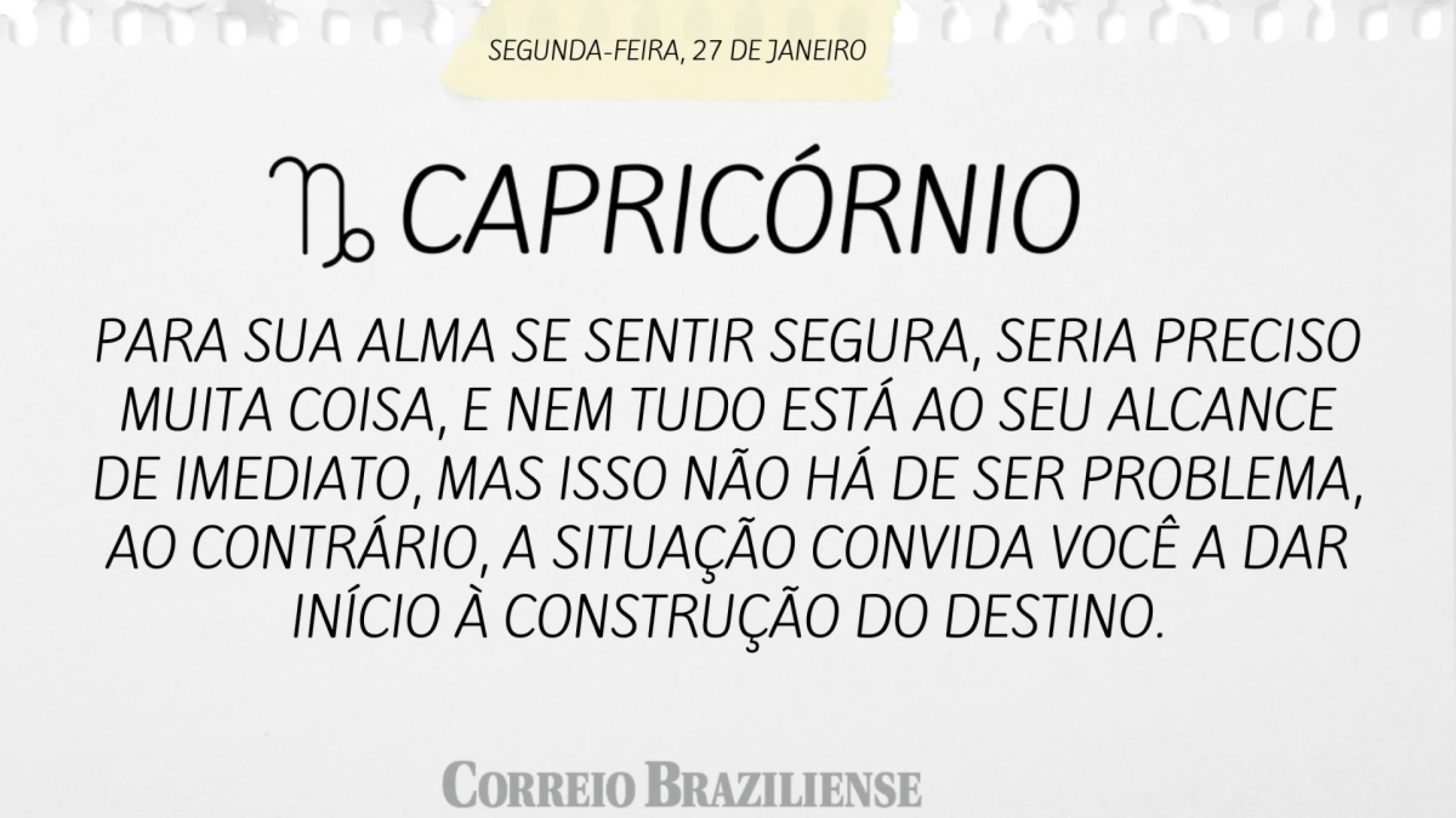 Capricórnio | 27 de janeiro