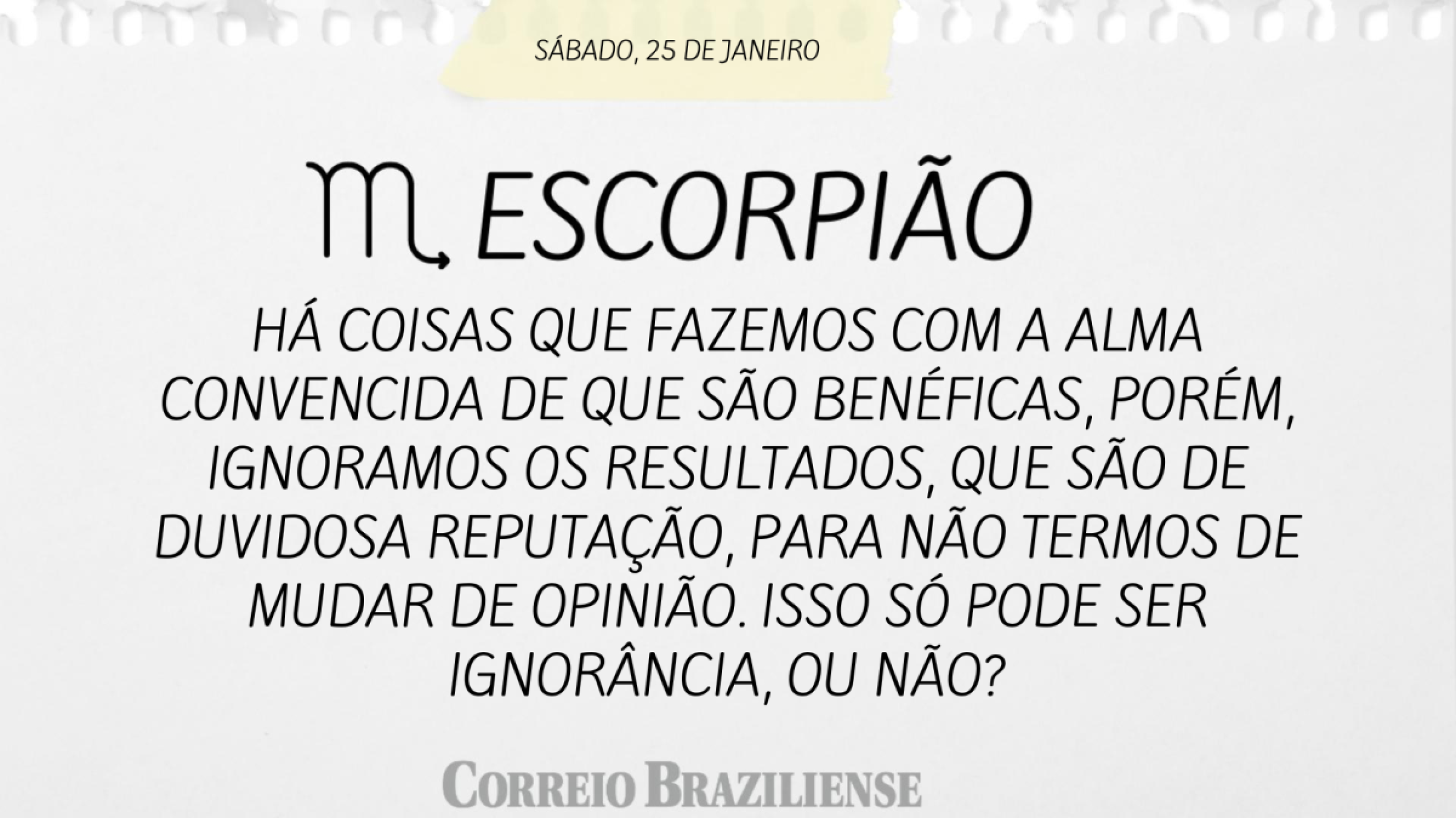 Escorpião | 25 de janeiro de 2025