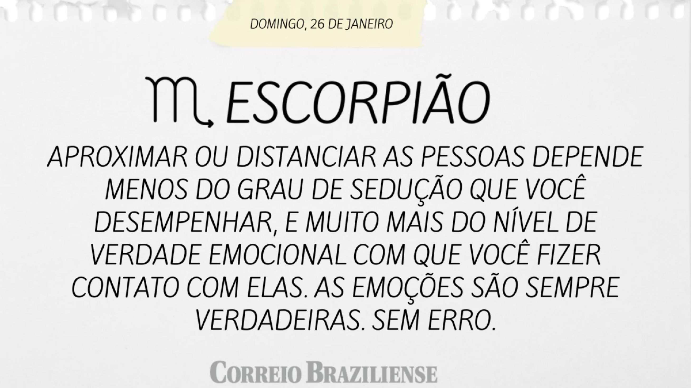 Escorpião | 26 de janeiro de 2025