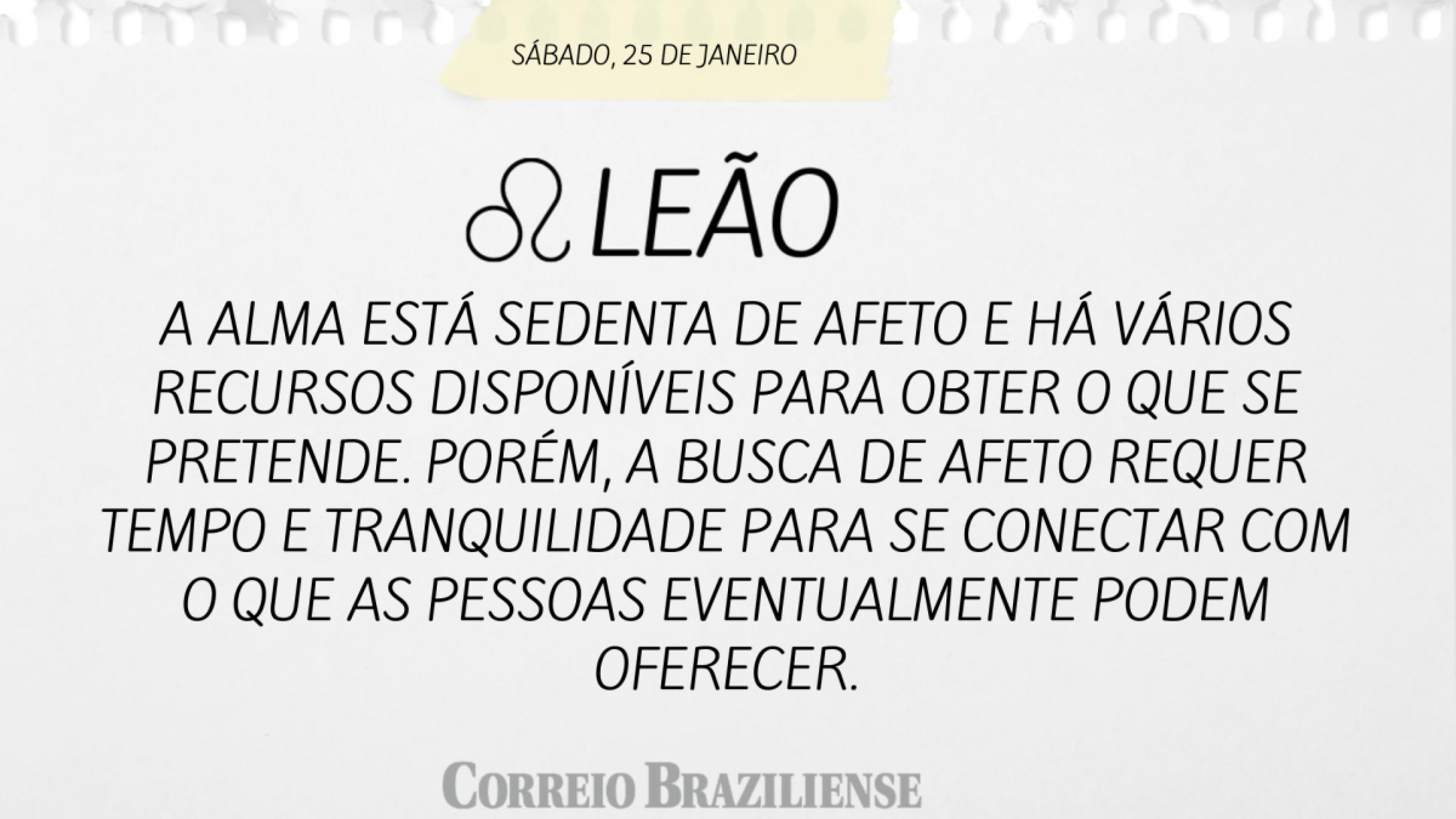 Leão | 25 de janeiro de 2025