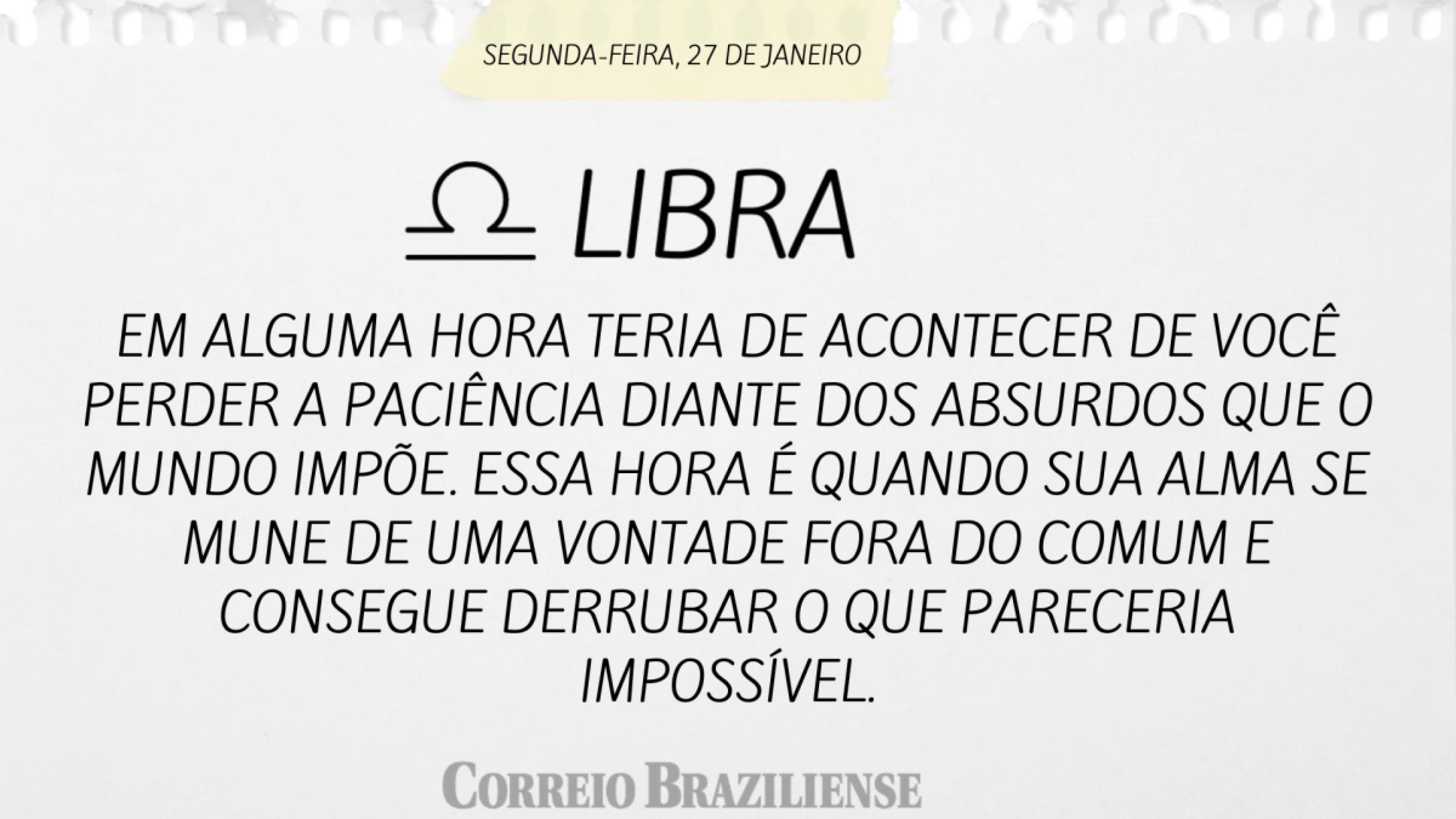 Libra | 27 de janeiro