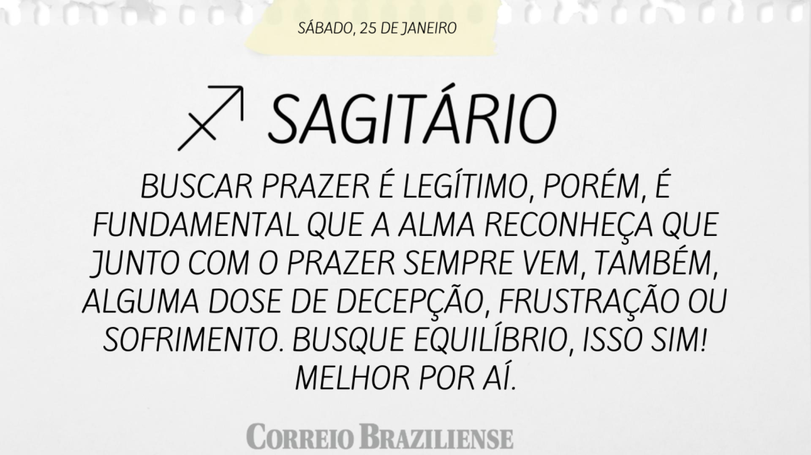 Sagitário | 25 de janeiro de 2025